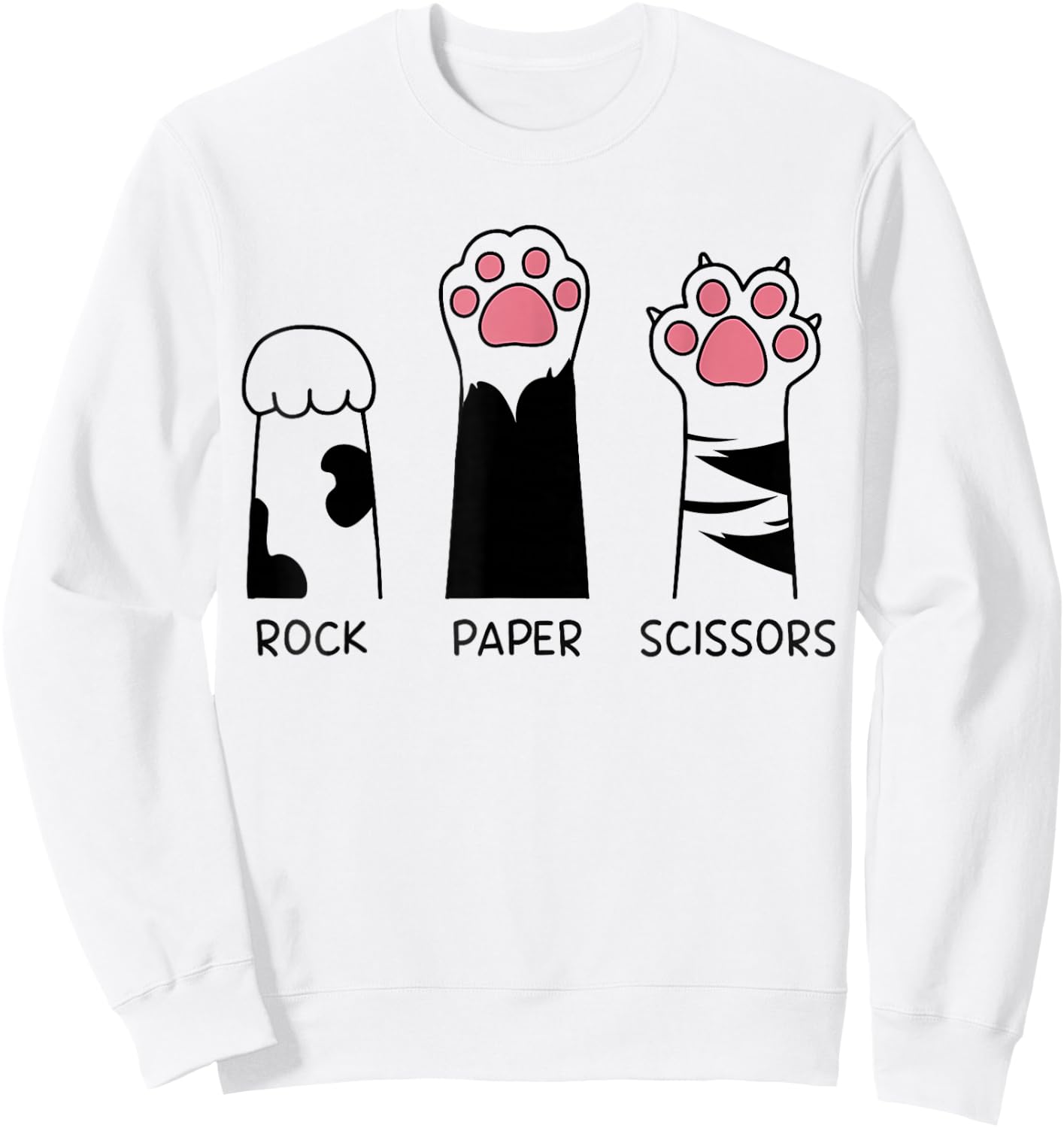 Rock Papierschere Katze Pfoten Niedlich Kätzchen Liebhaber Katze Sweatshirt - Sweatshirt | White