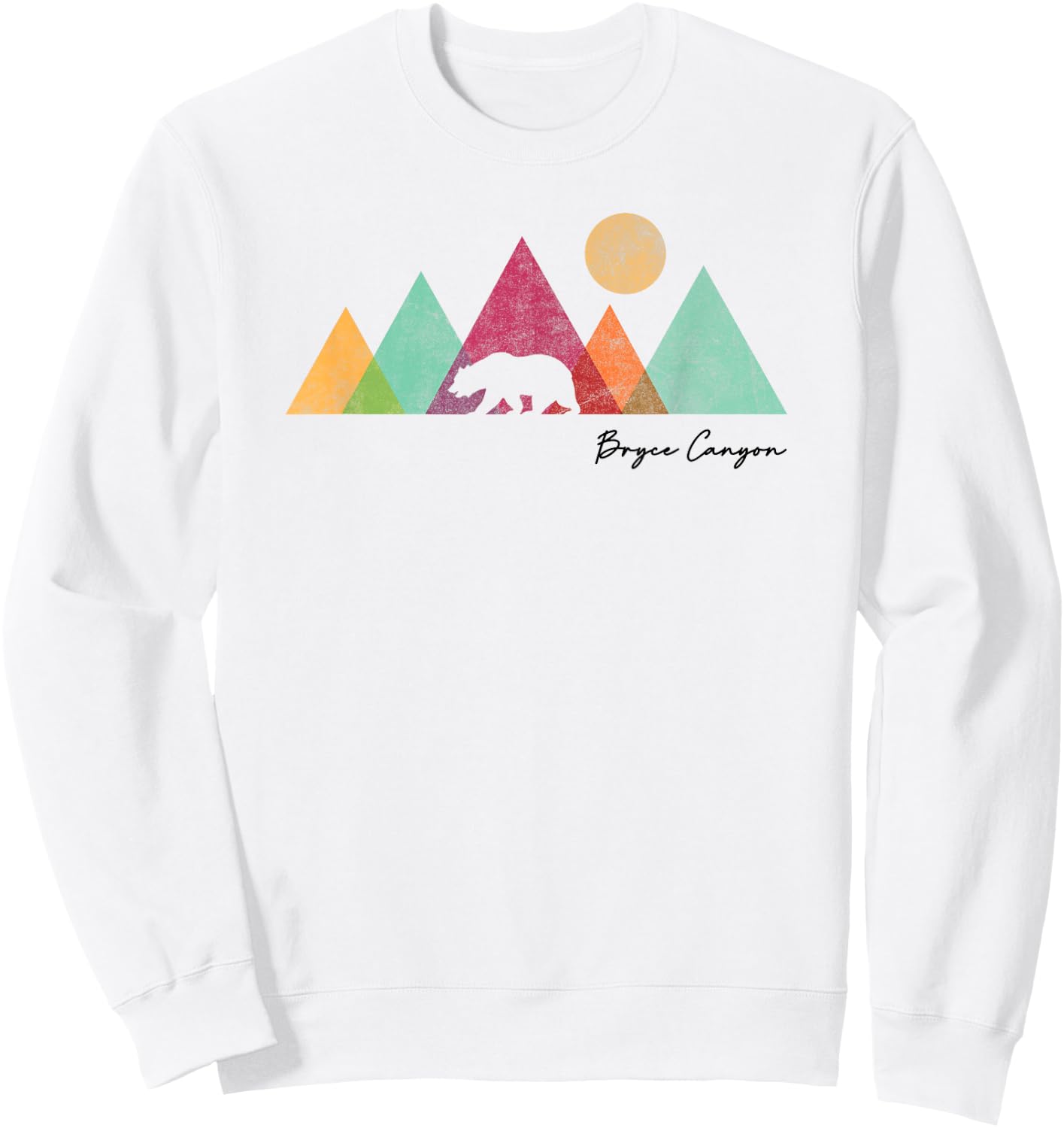 Bryce Canyon Souvenir Colorful Bear Mountain National Park Sweatshirt - Sweatshirt | White