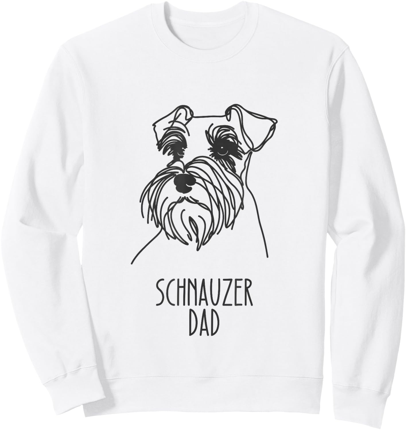 Line Art Best Dog Dad Men - Schnauzer Sweatshirt - Sweatshirt | White