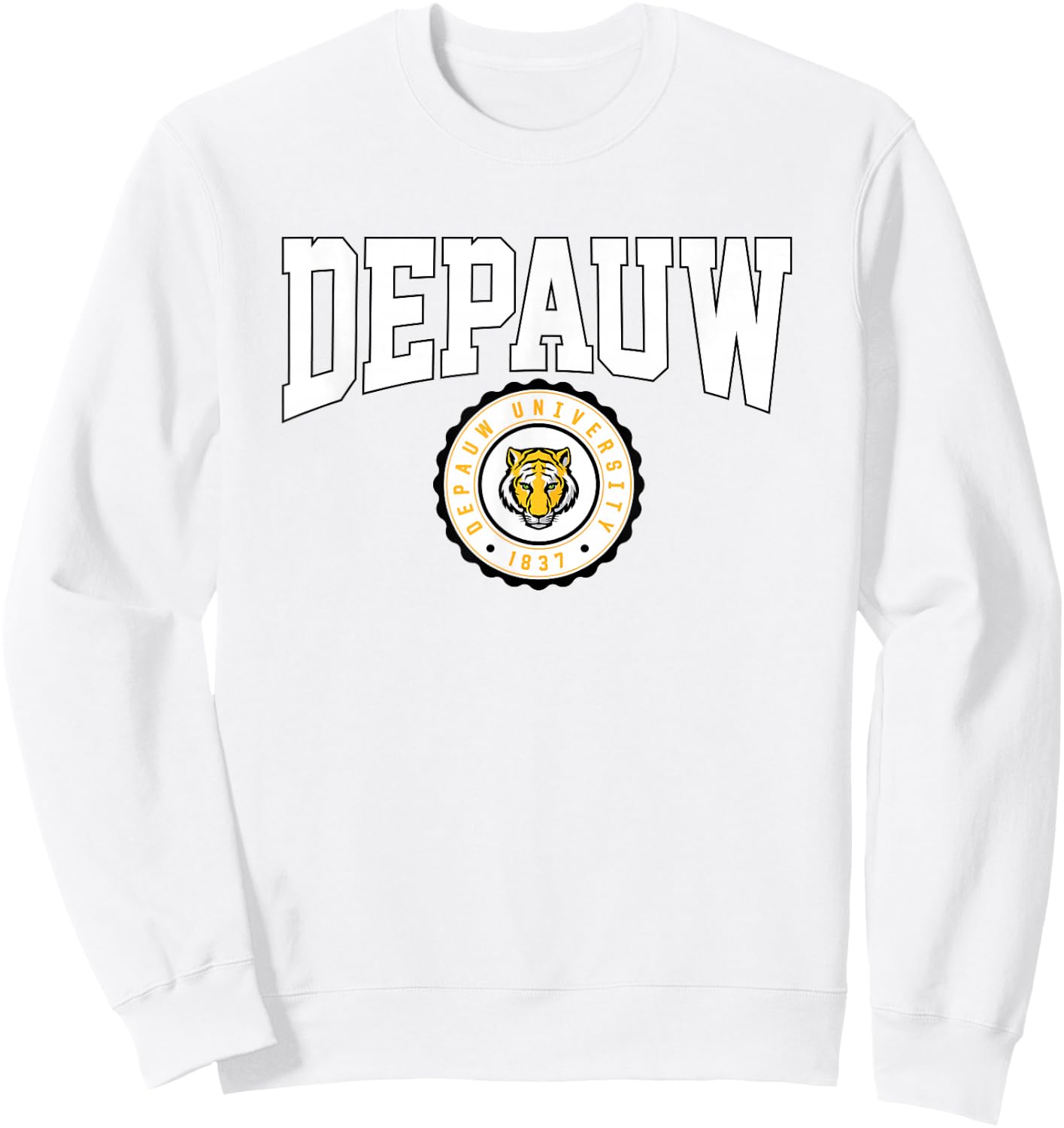 DePauw University Tigers Collegiate Seal Sweatshirt - Sweatshirt | White