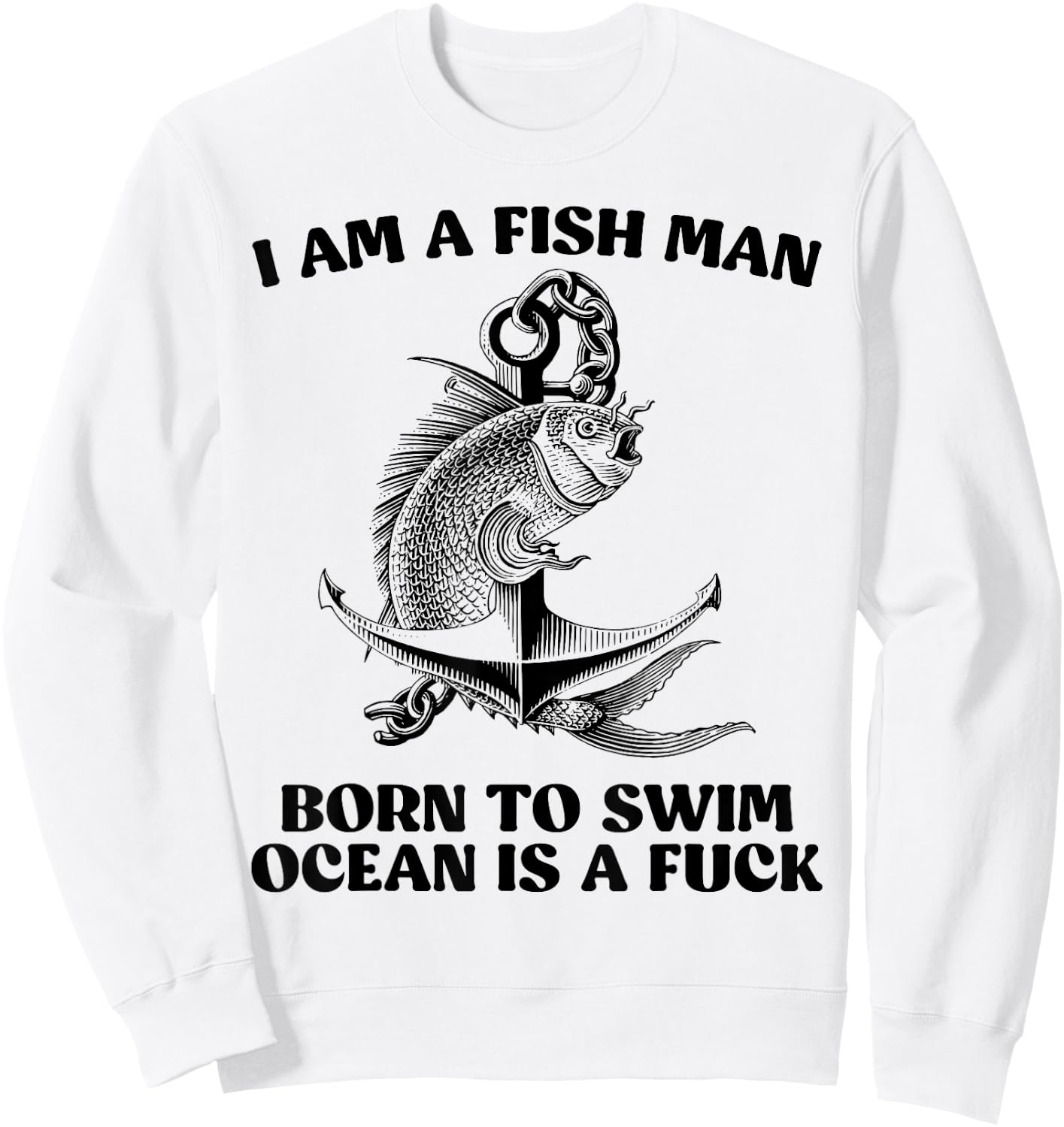 Funny Fishing Born To Swim gift 2022 Sweatshirt - Sweatshirt | White