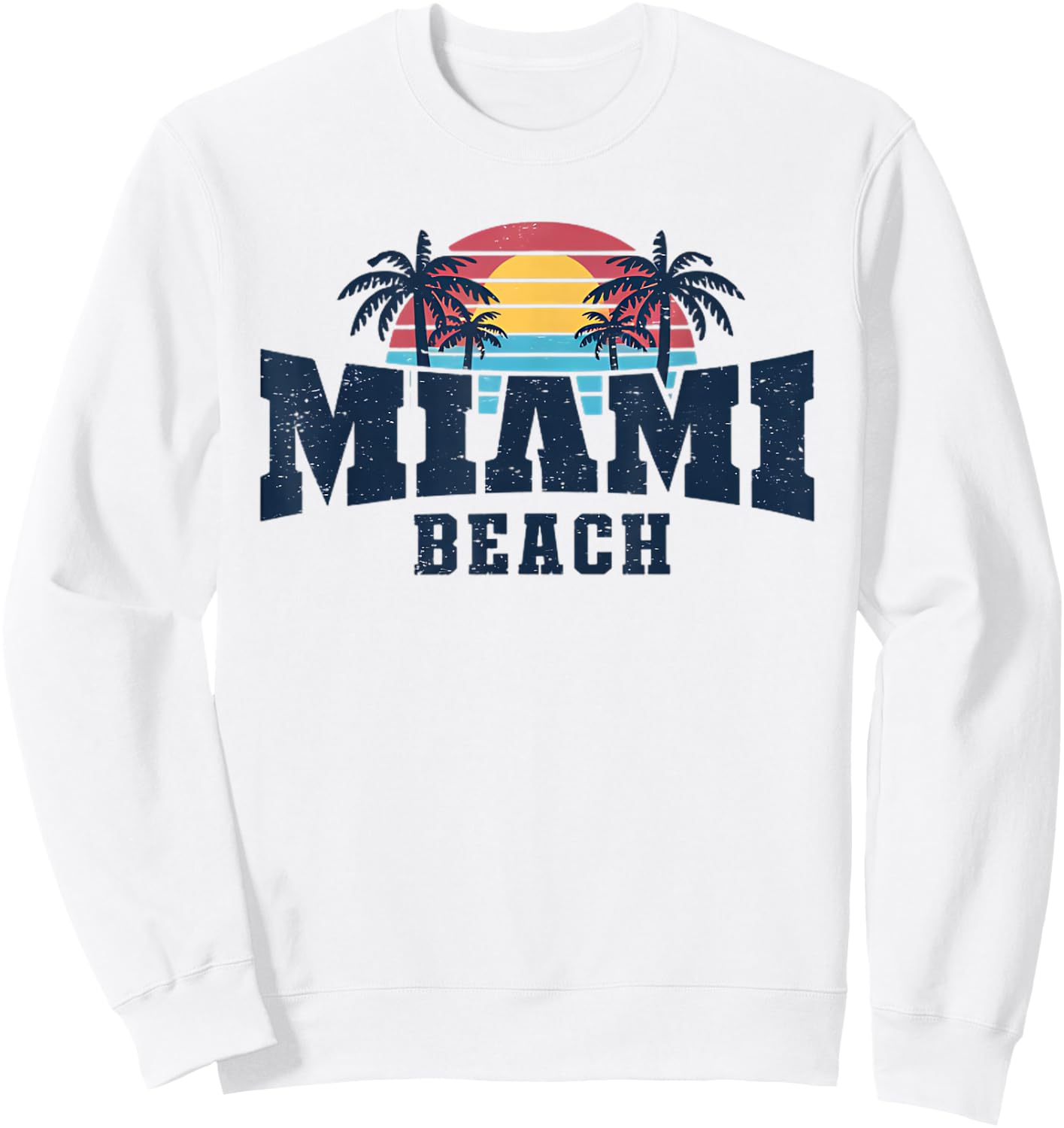 Retro Miami Florida Beach Funny Summer Vacation Trip Group Sweatshirt - Sweatshirt | White