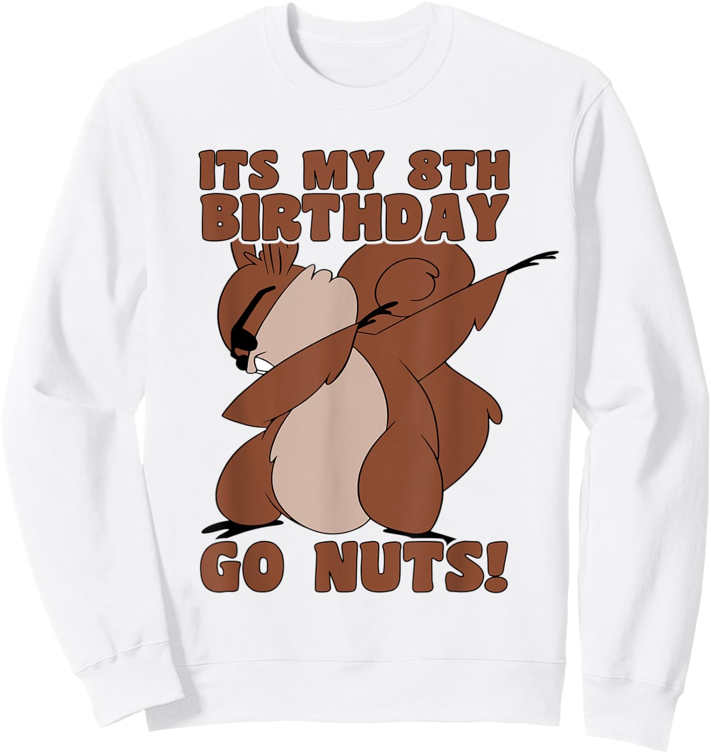 Happy 8th Birthday 8 Year Old Dab Squirrel 8th Birthday Sweatshirt - Sweatshirt | White