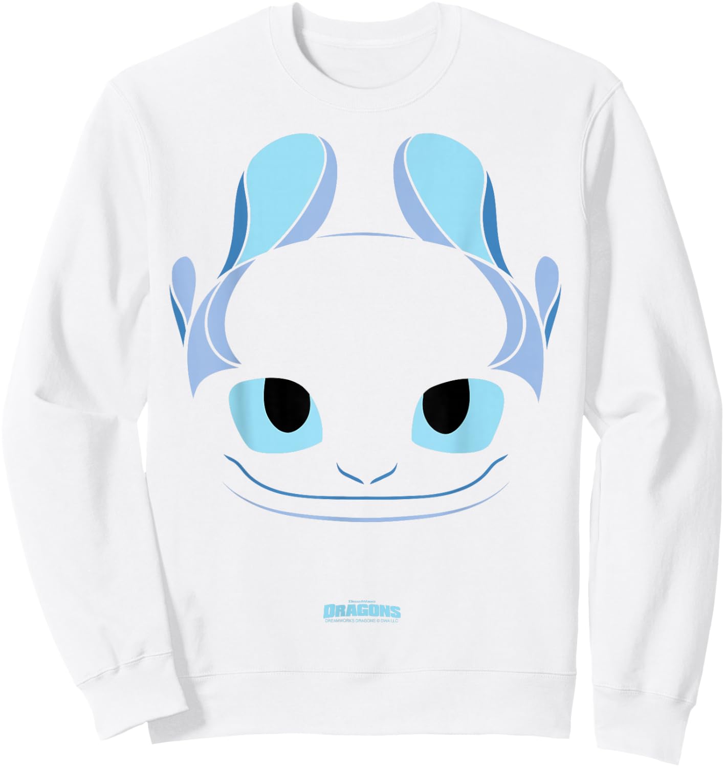 DreamWorks Dragons Light Fury Big Face Costume 2D Sweatshirt - Sweatshirt | White