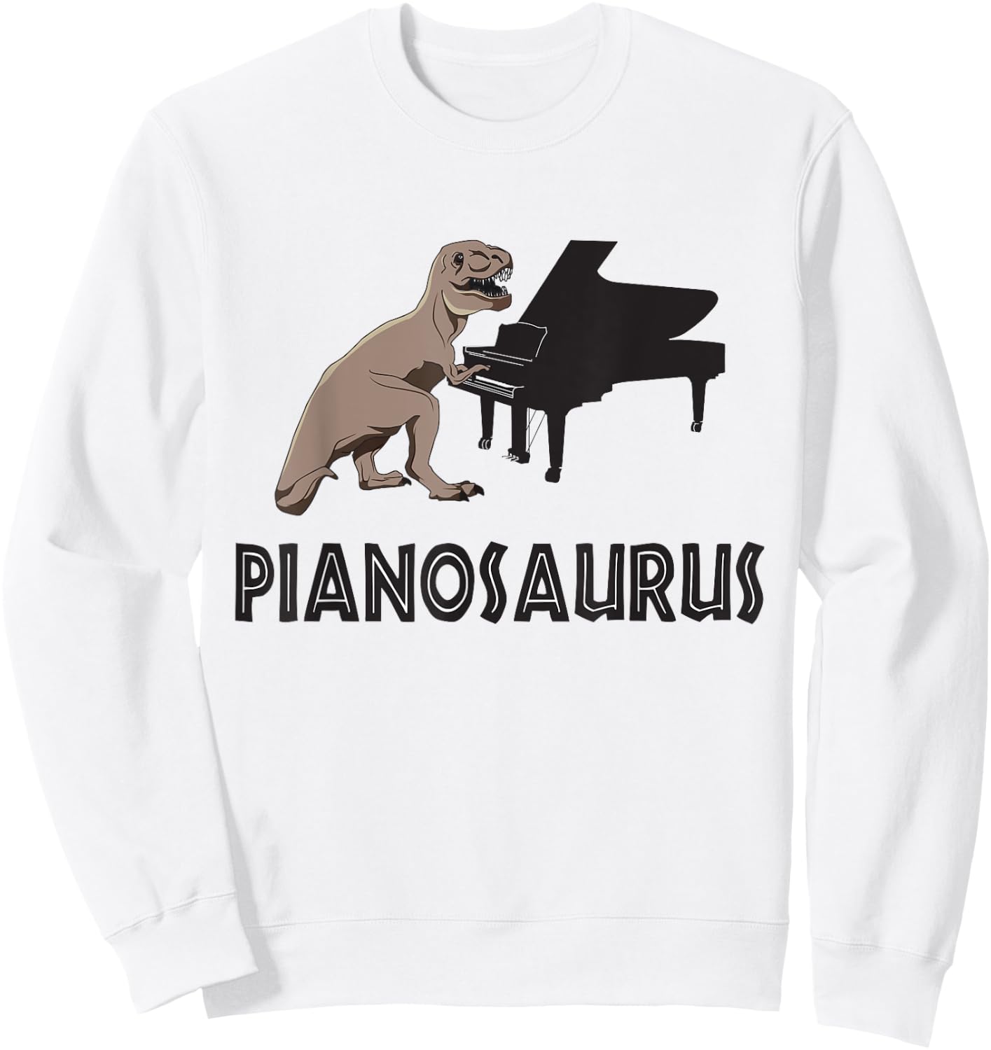 Funny Piano Pianosaurus Rex Gifts for Piano Players Sweatshirt - Sweatshirt | White