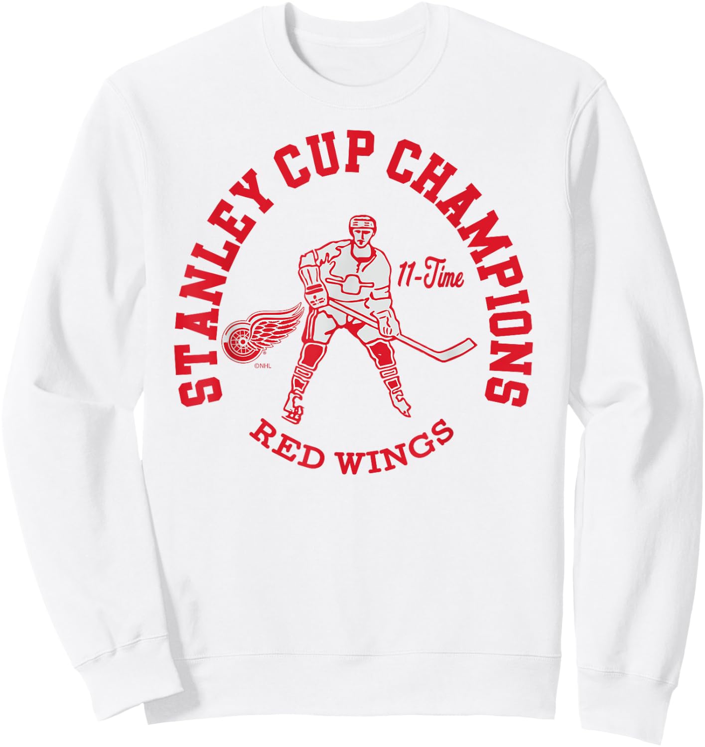 Detroit Red Wings Stanley Cup Champions 11-Time Logo Sweatshirt - Sweatshirt | White