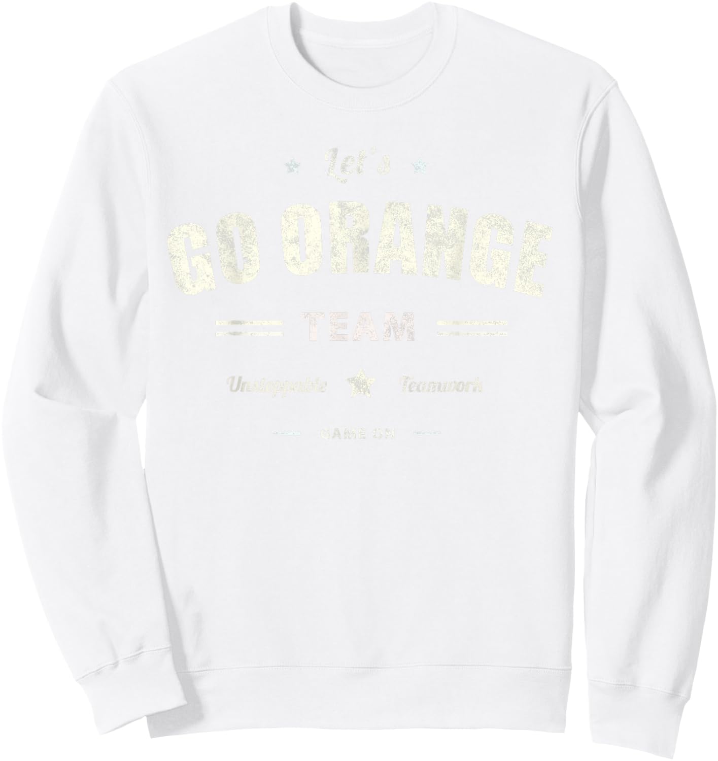 Matching LET'S GO ORANGE Team Summer Camp Color War Game Women Kids Sweatshirt - Sweatshirt | White