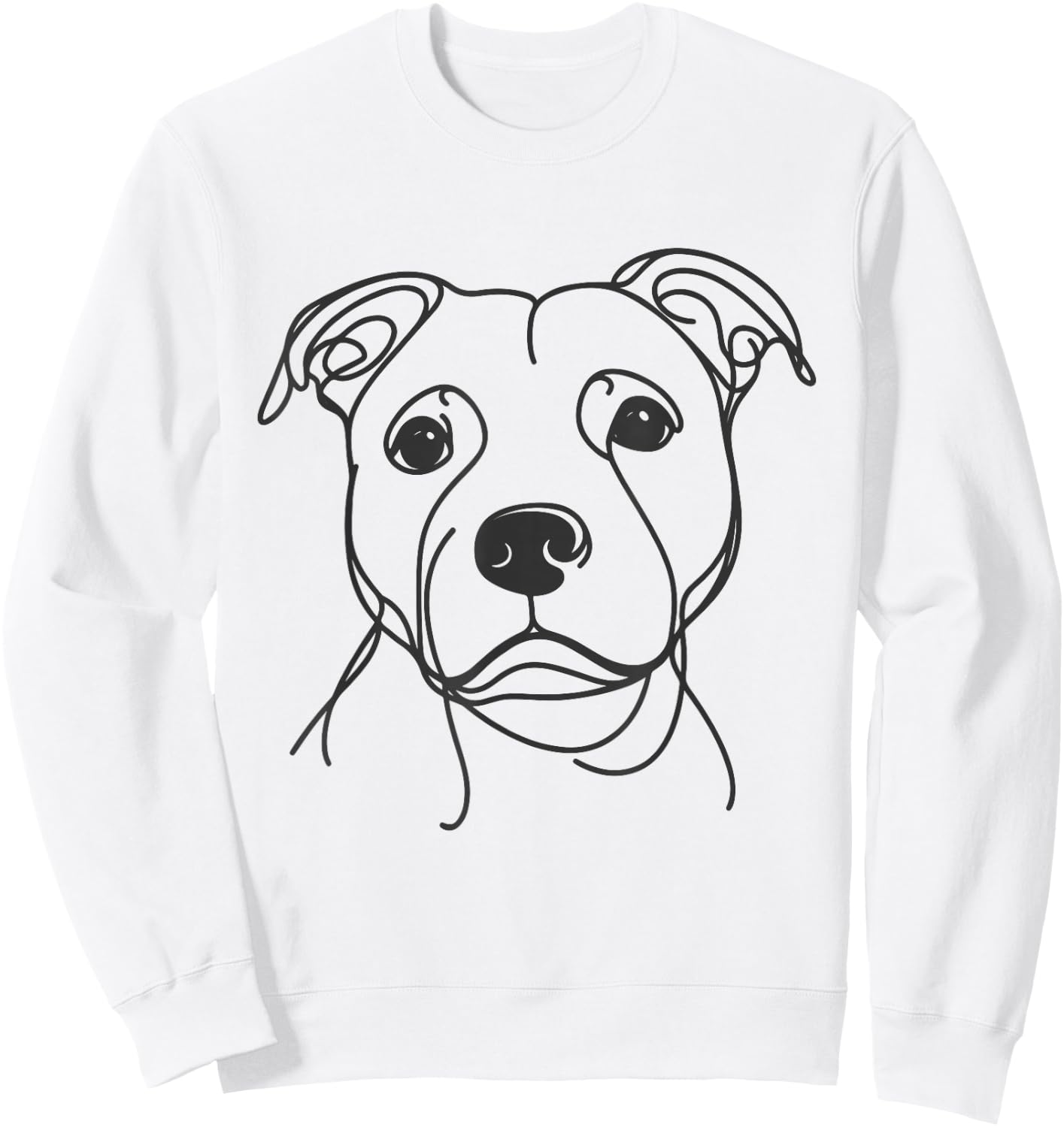 Line Art Dad Mom Dog - Staffordshire Bull Terrier Sweatshirt - Sweatshirt | White