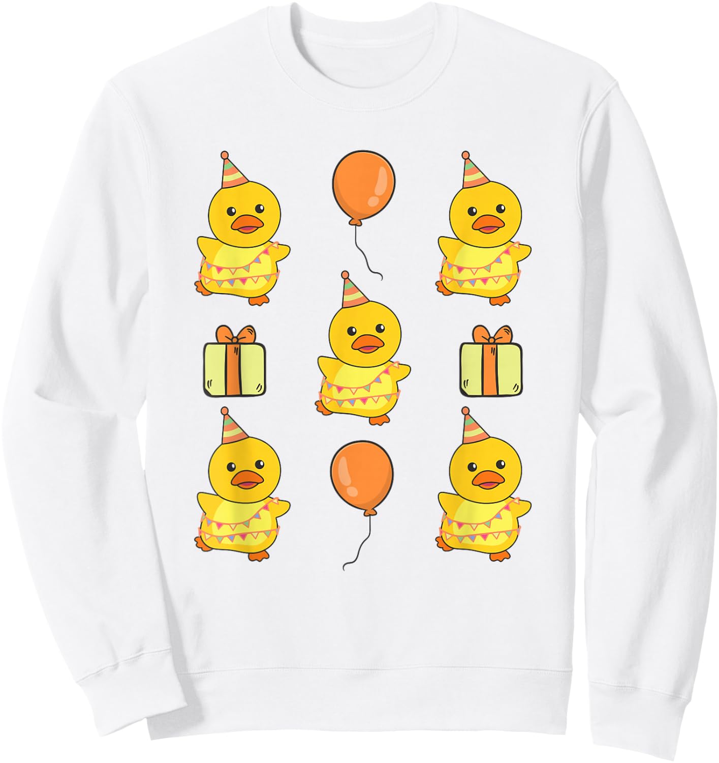 Birthday Duck for Children, Birthday Duck Sweatshirt - Sweatshirt | White