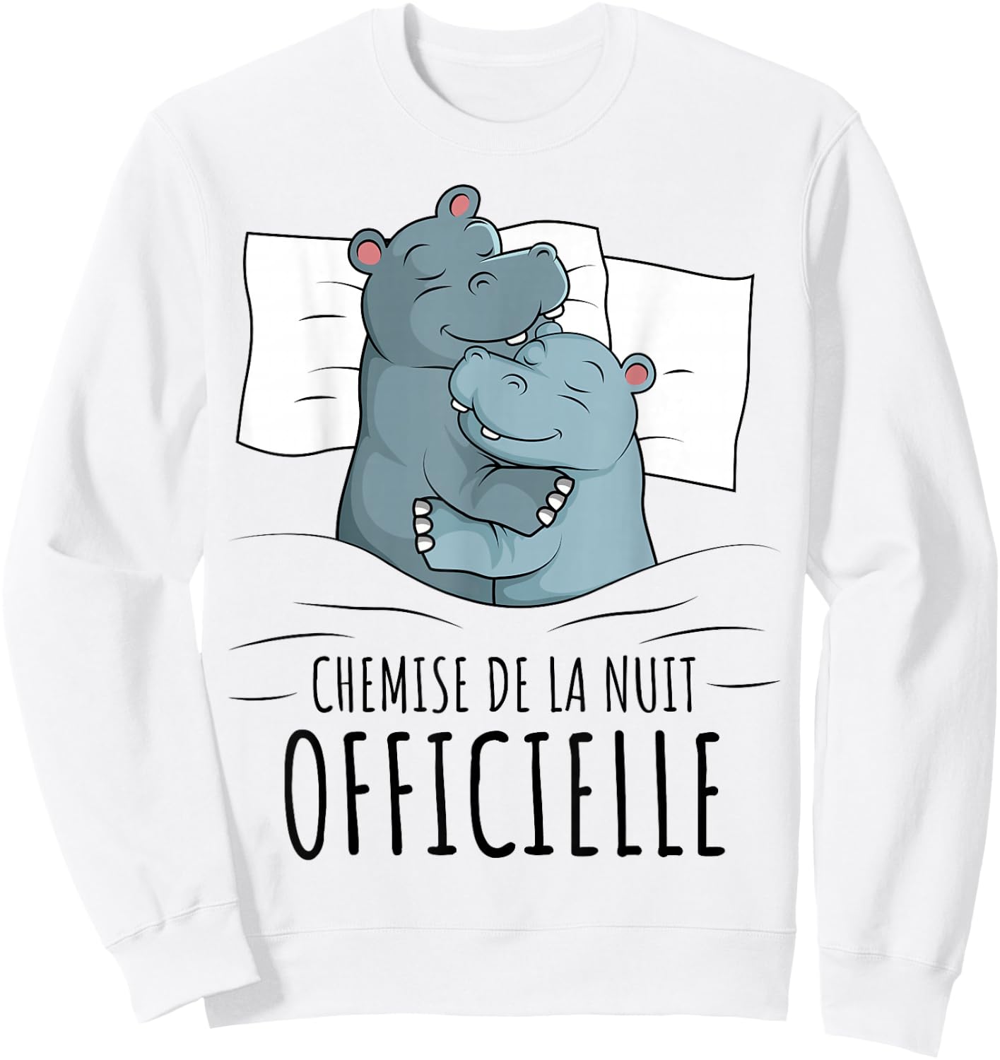 Hippopotamus Official Night Shirt , white Sweatshirt - Sweatshirt | White