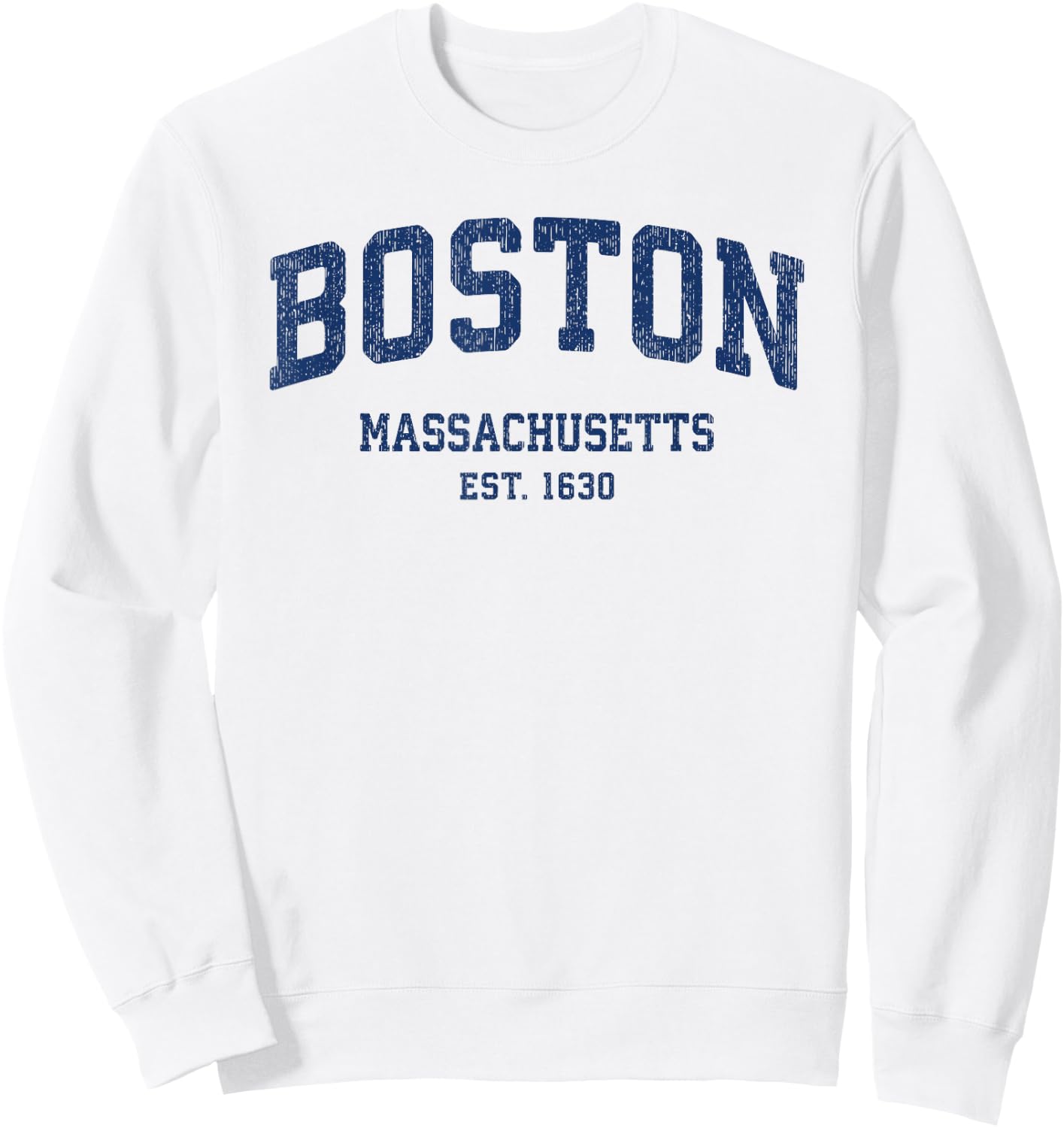 Boston Massachusetts MA Vintage Athletic Sports Sweatshirt - Sweatshirt | White
