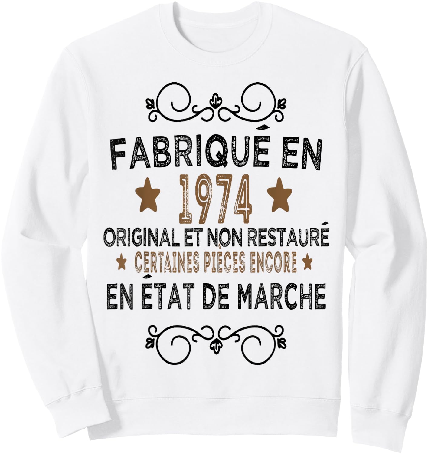 Birthday Gift Man Woman 50 Years Funny 1974 , white, S Sweatshirt - Sweatshirt | White