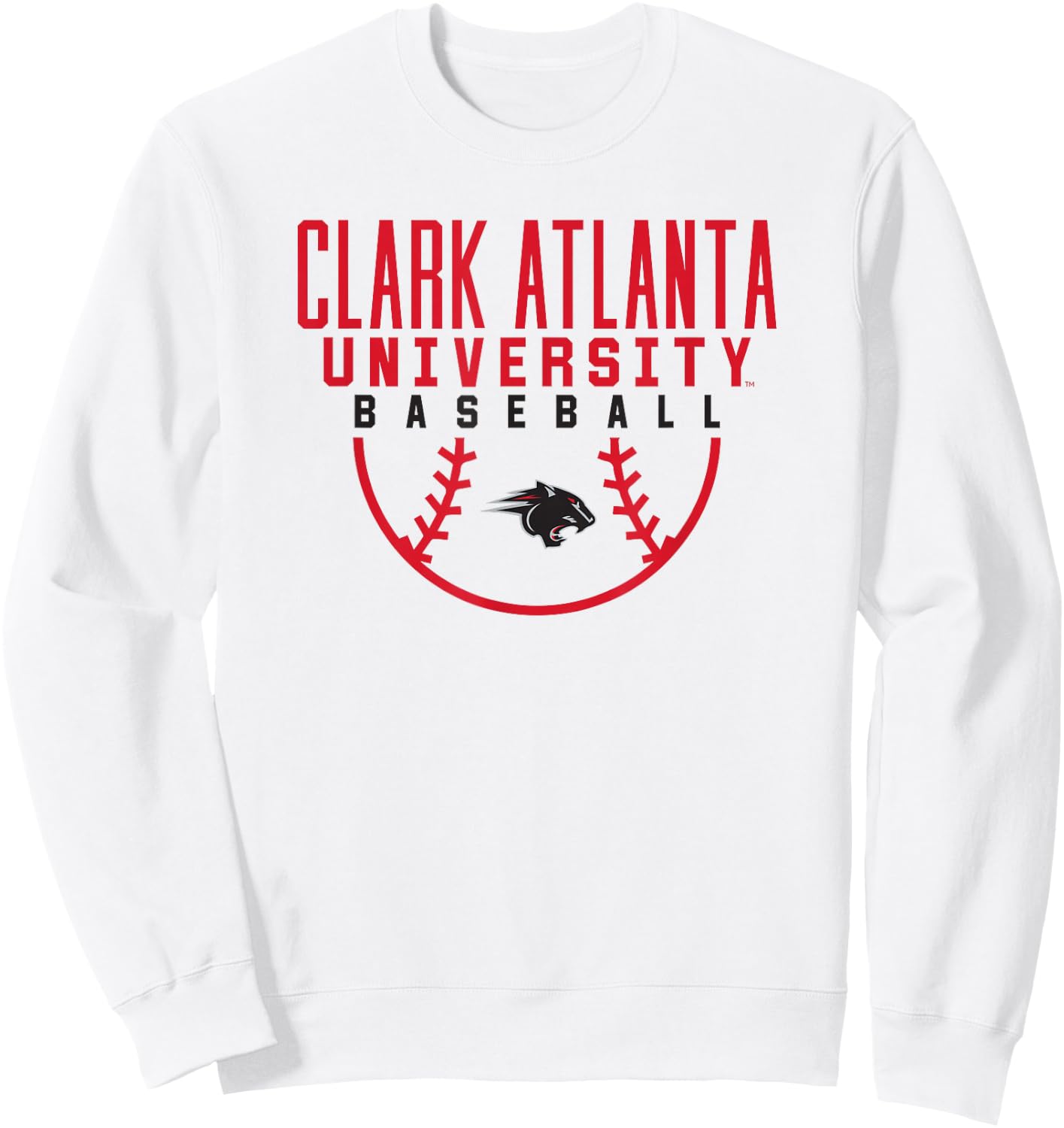 Clark Atlanta University CAU Panthers Baseball Arch Sweatshirt - Sweatshirt | White