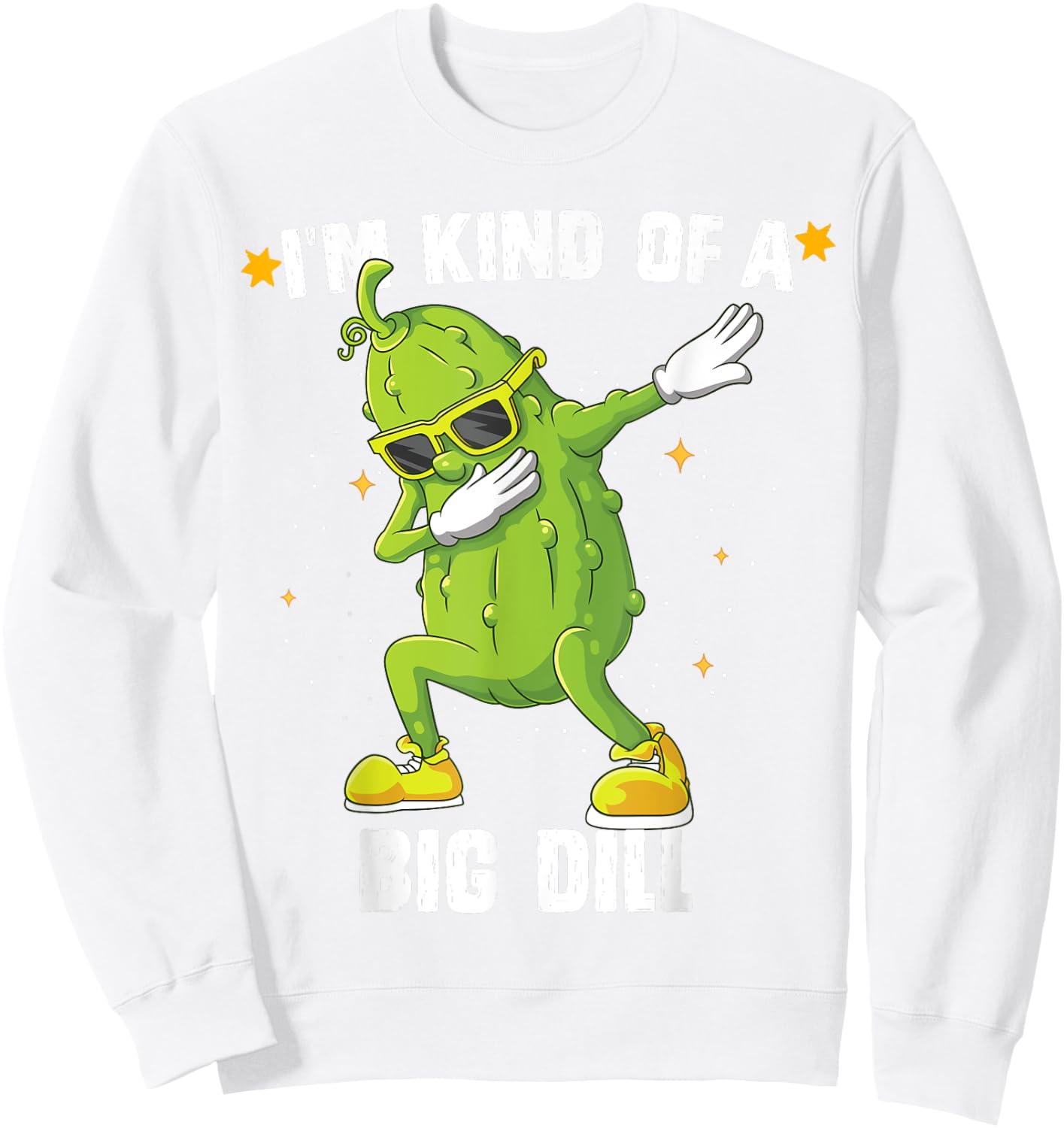 I'm Kind Of Big Dill Pickle Dabbing Halloween Cucumber Sweatshirt - Sweatshirt | White