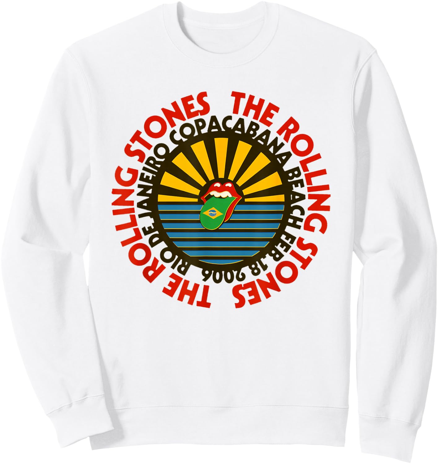 Offizielle Rolling Stones Copacabana Beach Sweatshirt - Sweatshirt | White