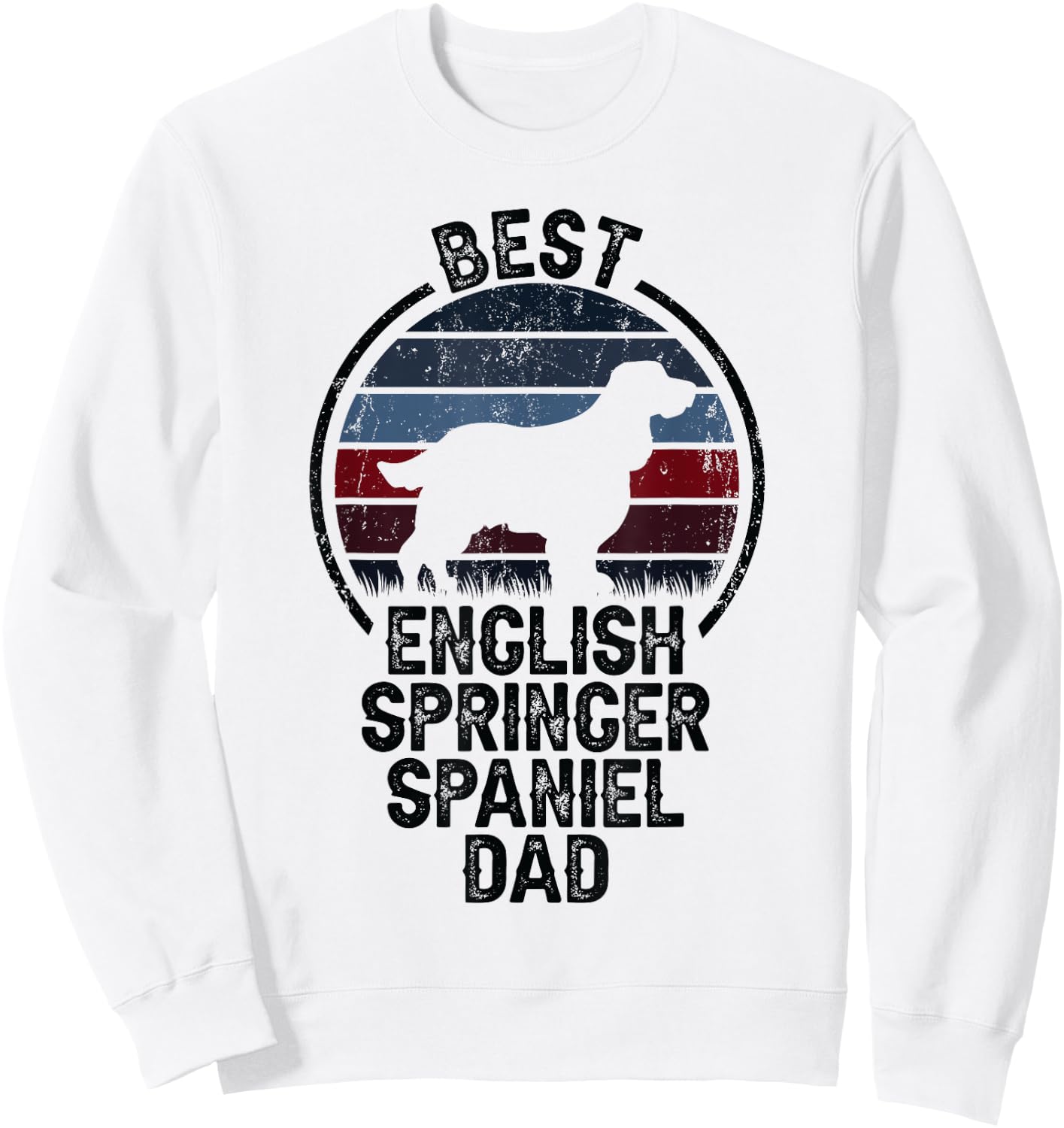 Best Dog Father Dad - Vintage English Springer Spaniel Women Sweatshirt - Sweatshirt | White