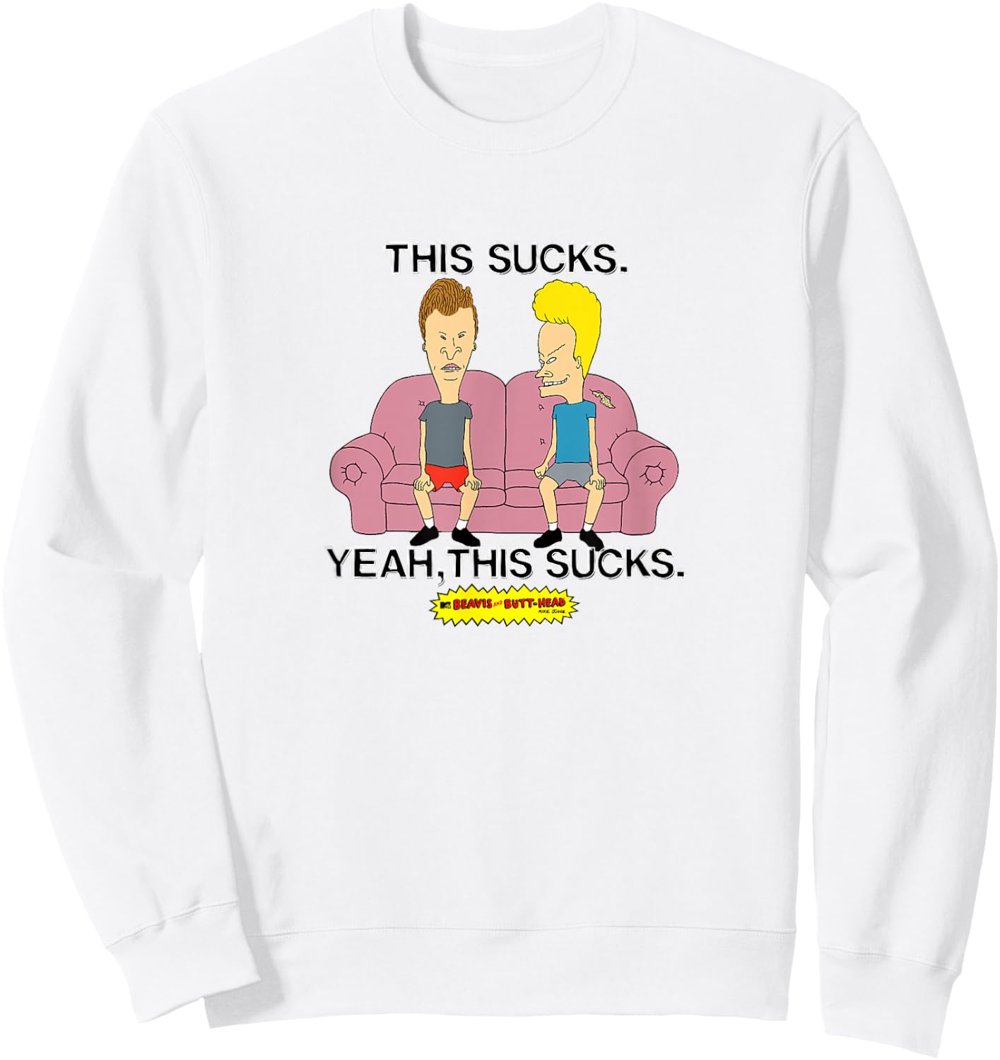 Beavis and Butthead - This Sucks Sweatshirt - Sweatshirt | White