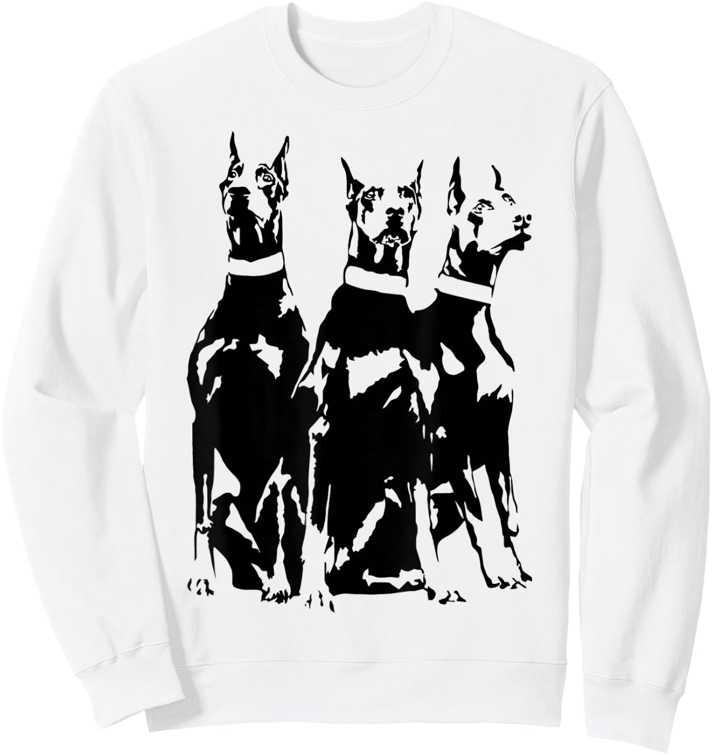Dobermans Minimalist Dog Lovers Art Design Sweatshirt - Sweatshirt | White