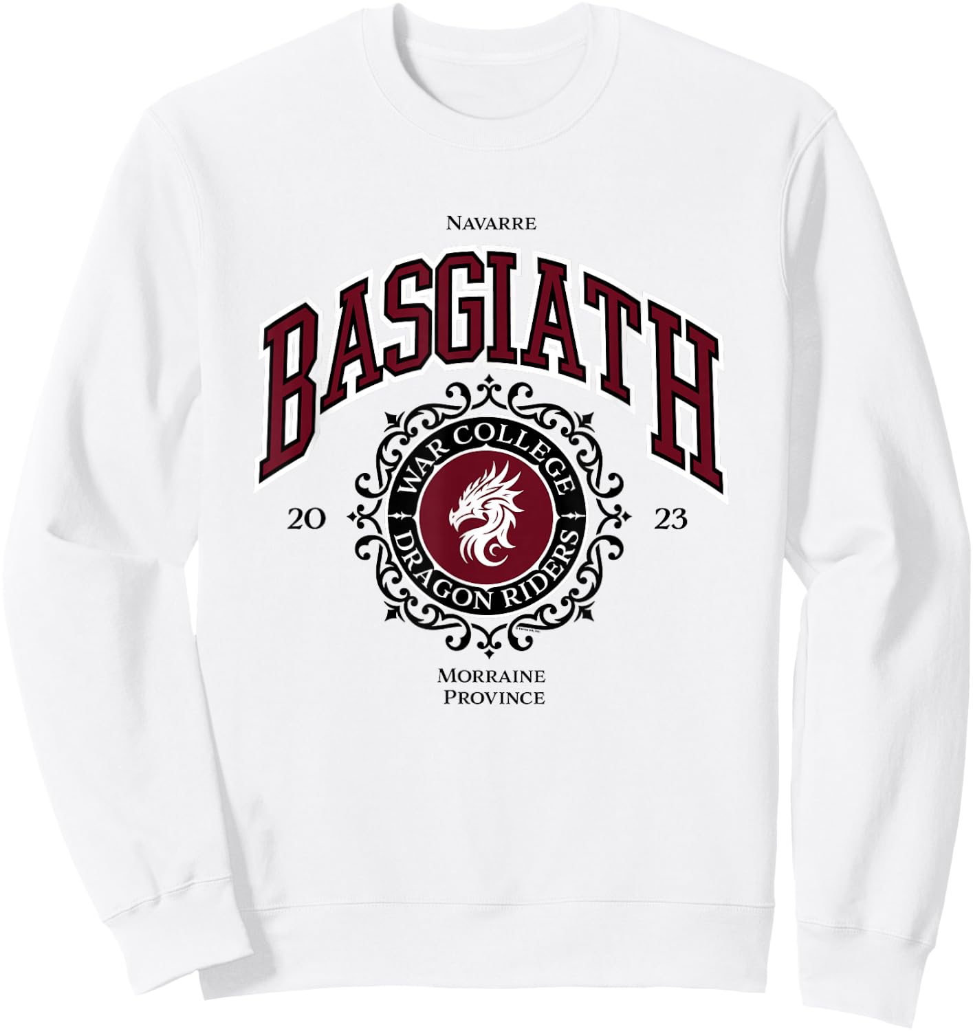 Fourth Wing The Empyrean Basgiath War College Dragon Riders Sweatshirt - Sweatshirt | White