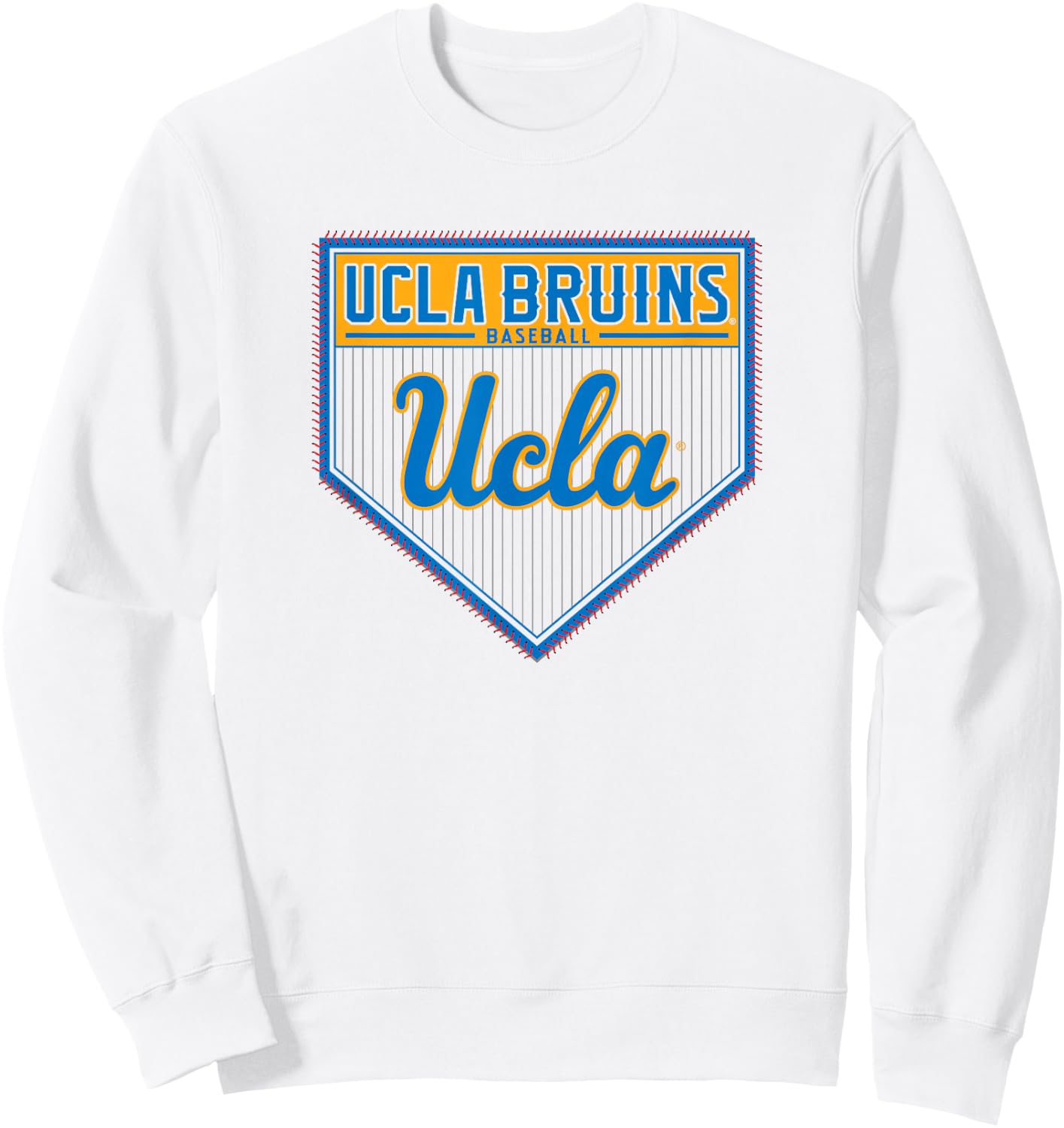 UCLA Bruins Baseball Homeplate White Officially Licensed Sweatshirt - Sweatshirt | White