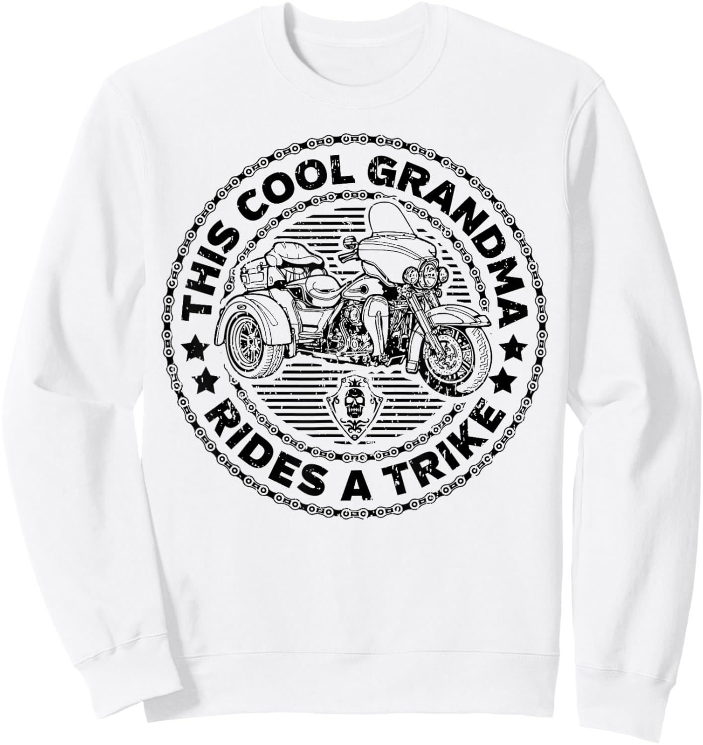 Cool Grandma Motorcycle Biker Trike Sweatshirt - Sweatshirt | White