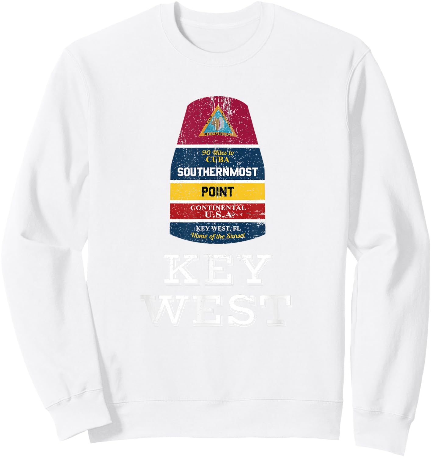 Southernmost Point - Key West Florida Keys Souvenir T Shirt Sweatshirt - Sweatshirt | White
