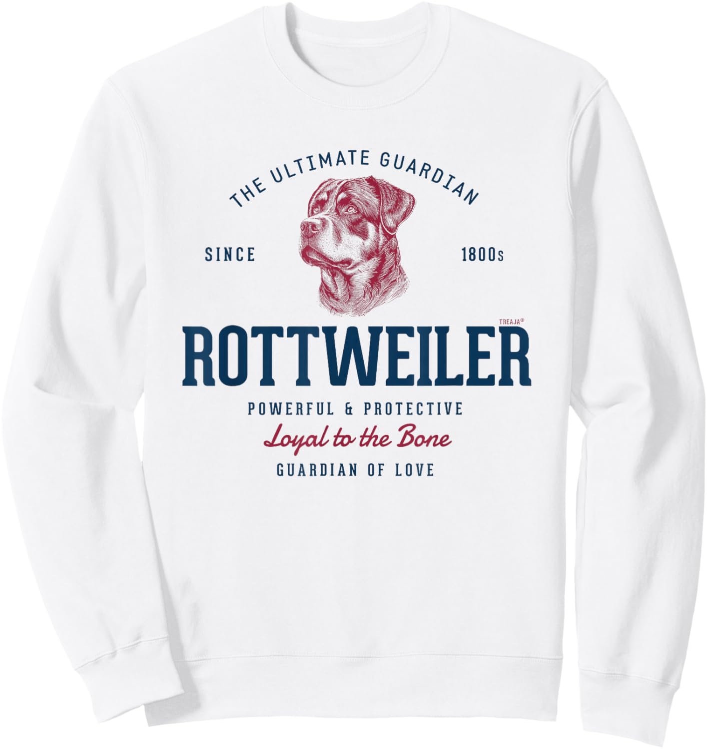 Retro-styled Vintage Rottweiler Sweatshirt - Sweatshirt | White