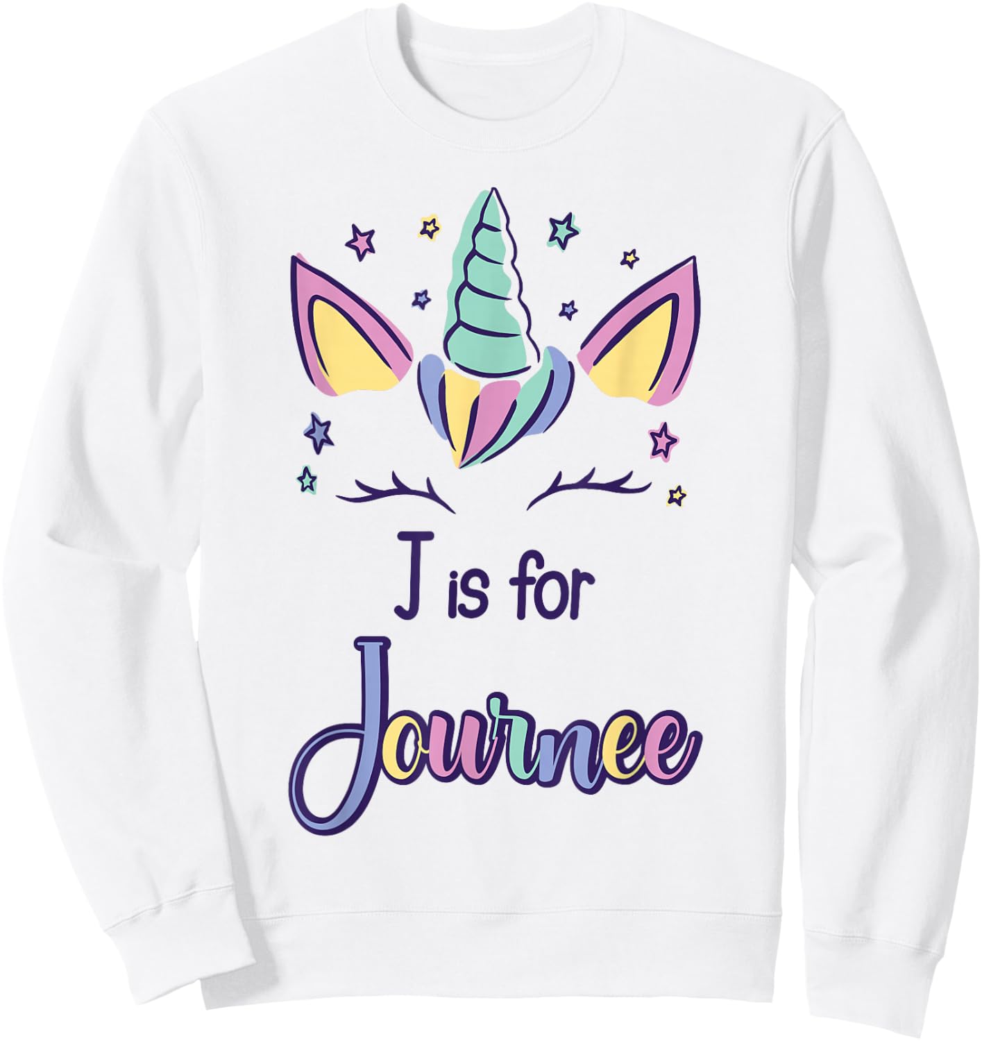 First Name Journee Personalized J Is For Journee Sweatshirt - Sweatshirt | White