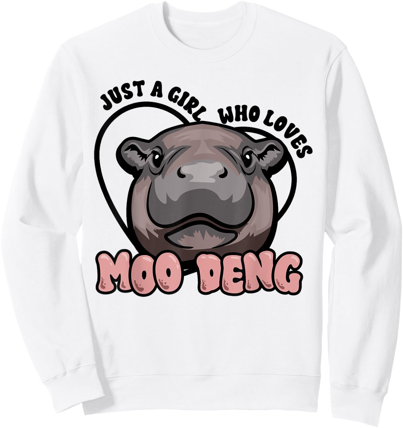 Moo Deng Just a Girl Who Loves Hippos Gift , grey, S Sweatshirt - Sweatshirt | White