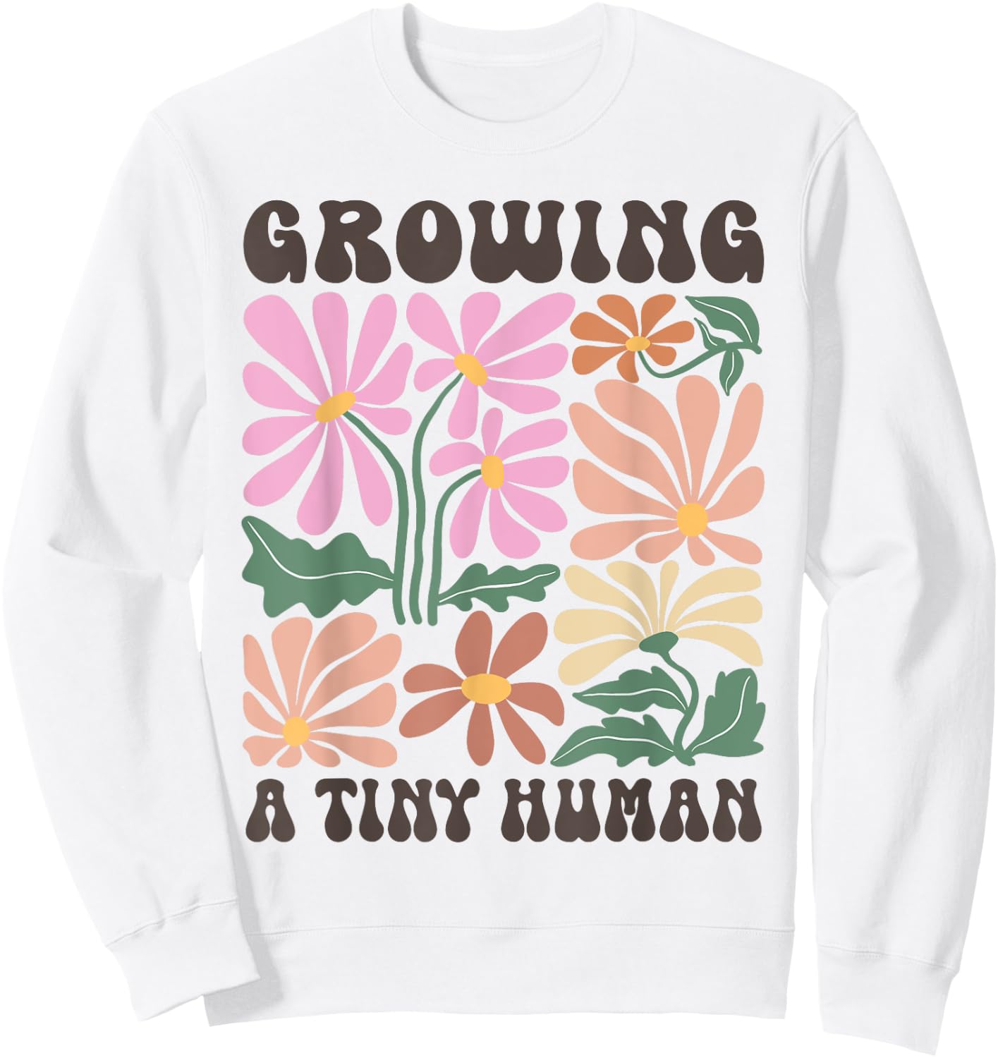 Growing a Tiny Human Expecting Mom To Be Pregnancy Sweatshirt - Sweatshirt | White