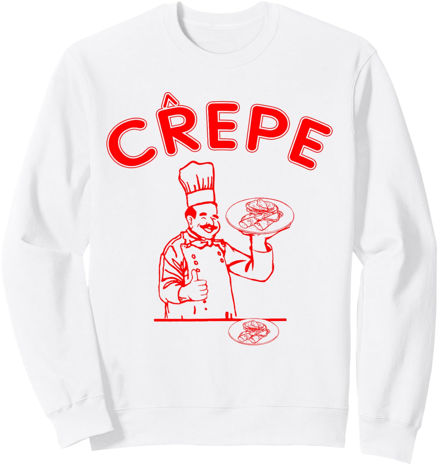 Crepe Crêpes lustig Sweatshirt - Sweatshirt | White