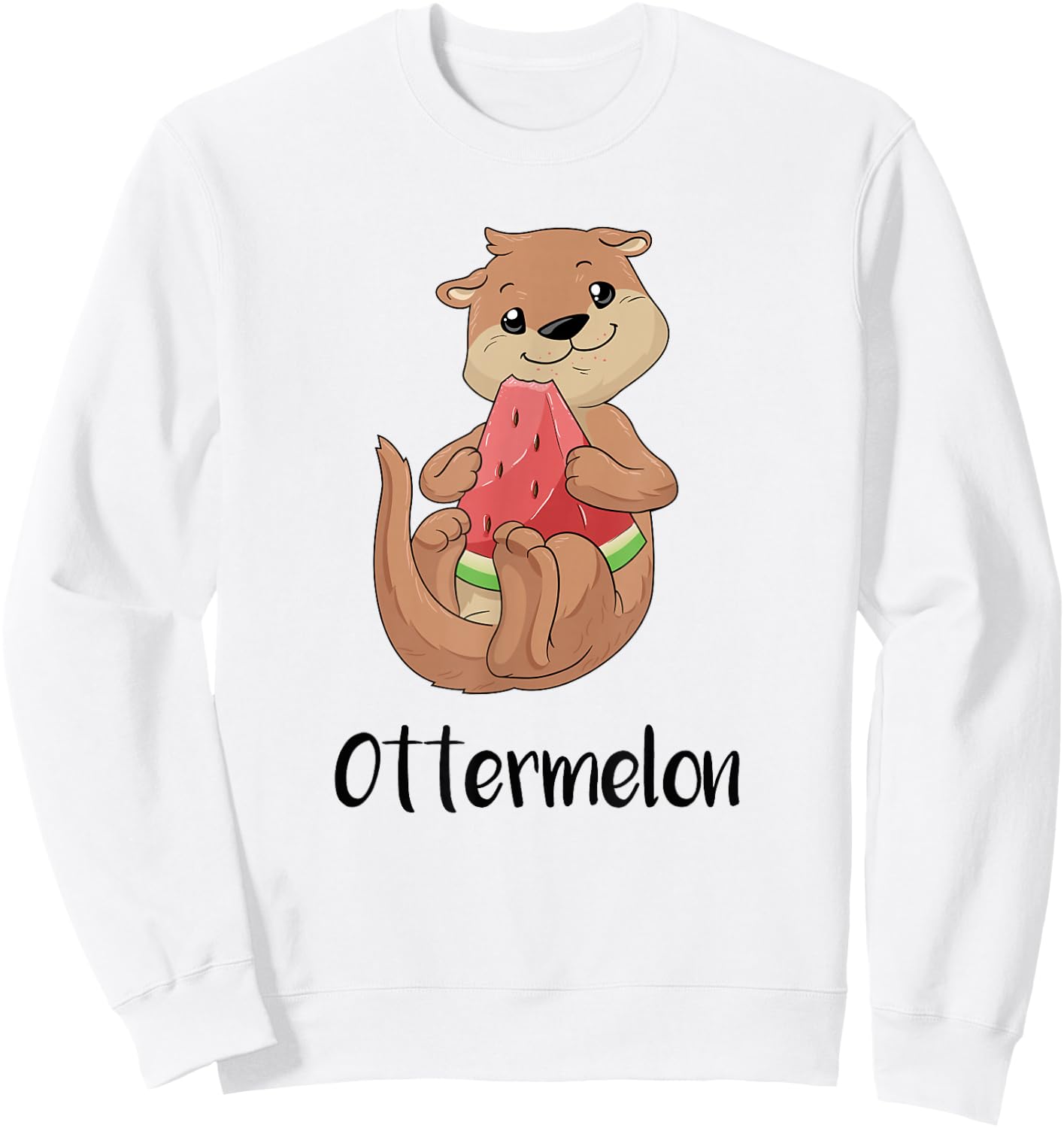 Otter Watermelon Summer Girls' Sweatshirt - Sweatshirt | White