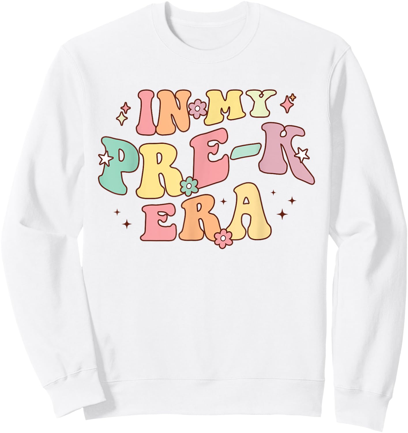 In My Pre-K Era Retro Back To School Groovy Teacher Student Sweatshirt - Sweatshirt | White