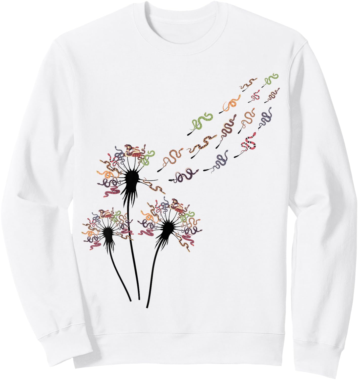 Flower Dandelion Snakes Stuff for Snake Lover | Snake Sweatshirt - Sweatshirt | White