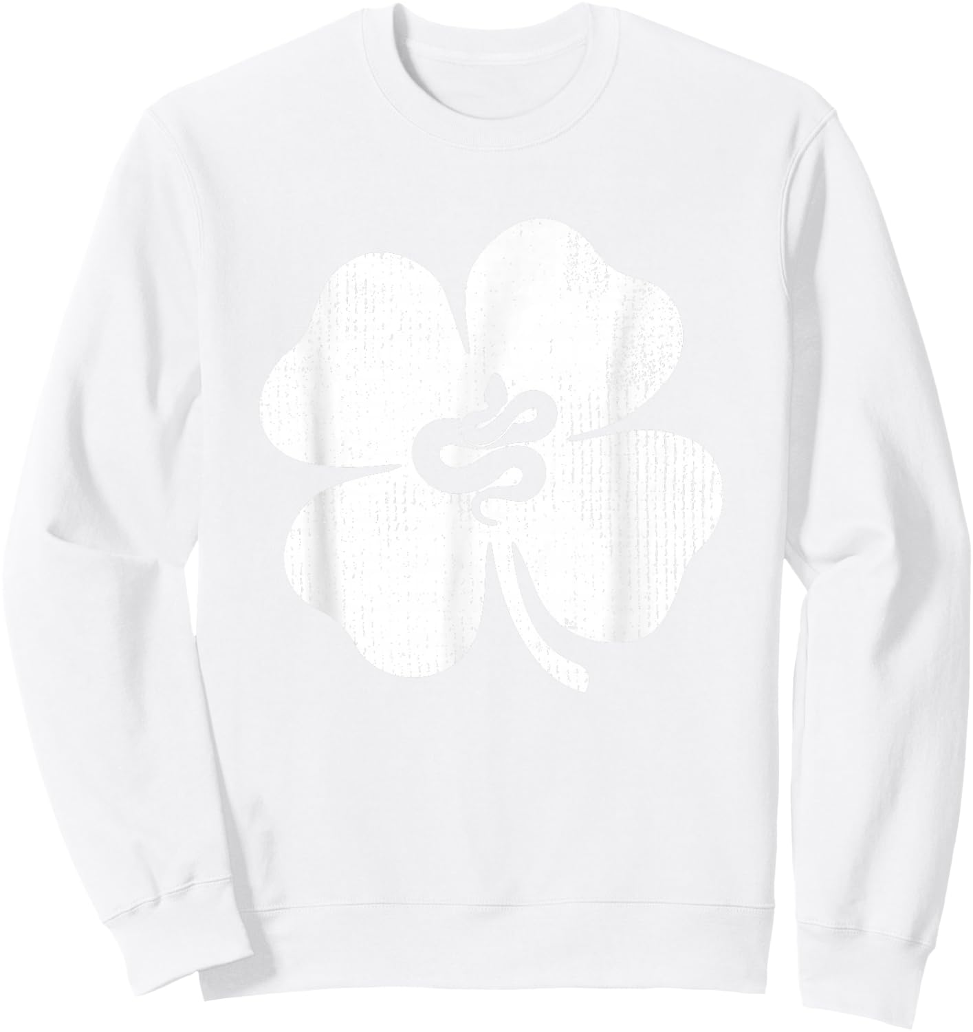 Snake Lucky Shamrock Leaf St Patrick's Day Funny Gift Sweatshirt - Sweatshirt | White