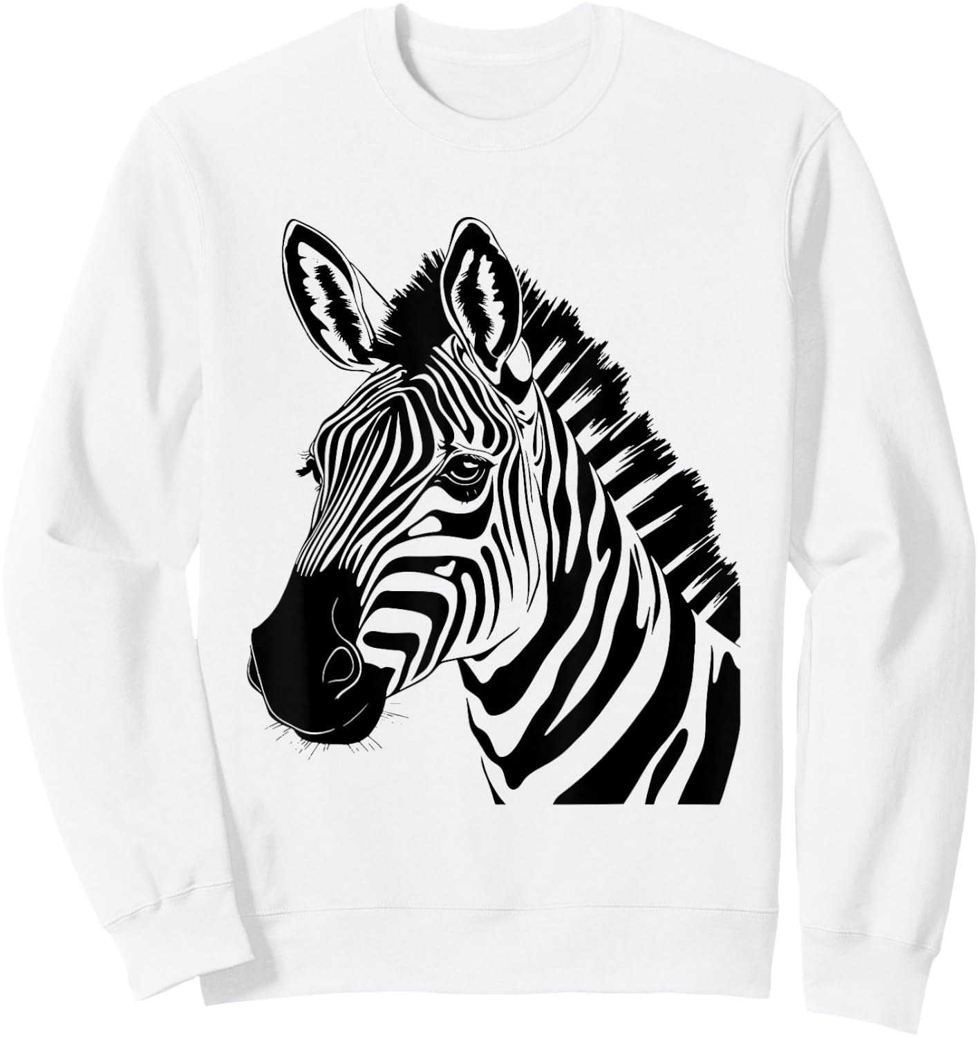 Zebra Head Graphic Sweatshirt - Sweatshirt | White
