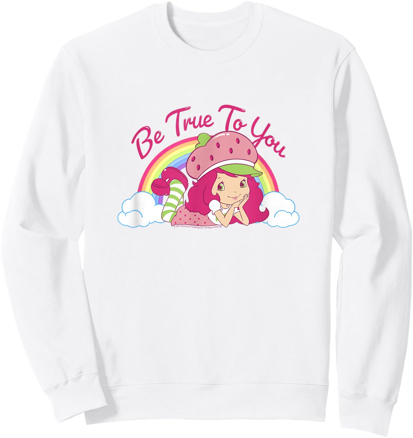 Strawberry Shortcake Be True To You Vintage Rainbow Cutie Sweatshirt - Sweatshirt | White