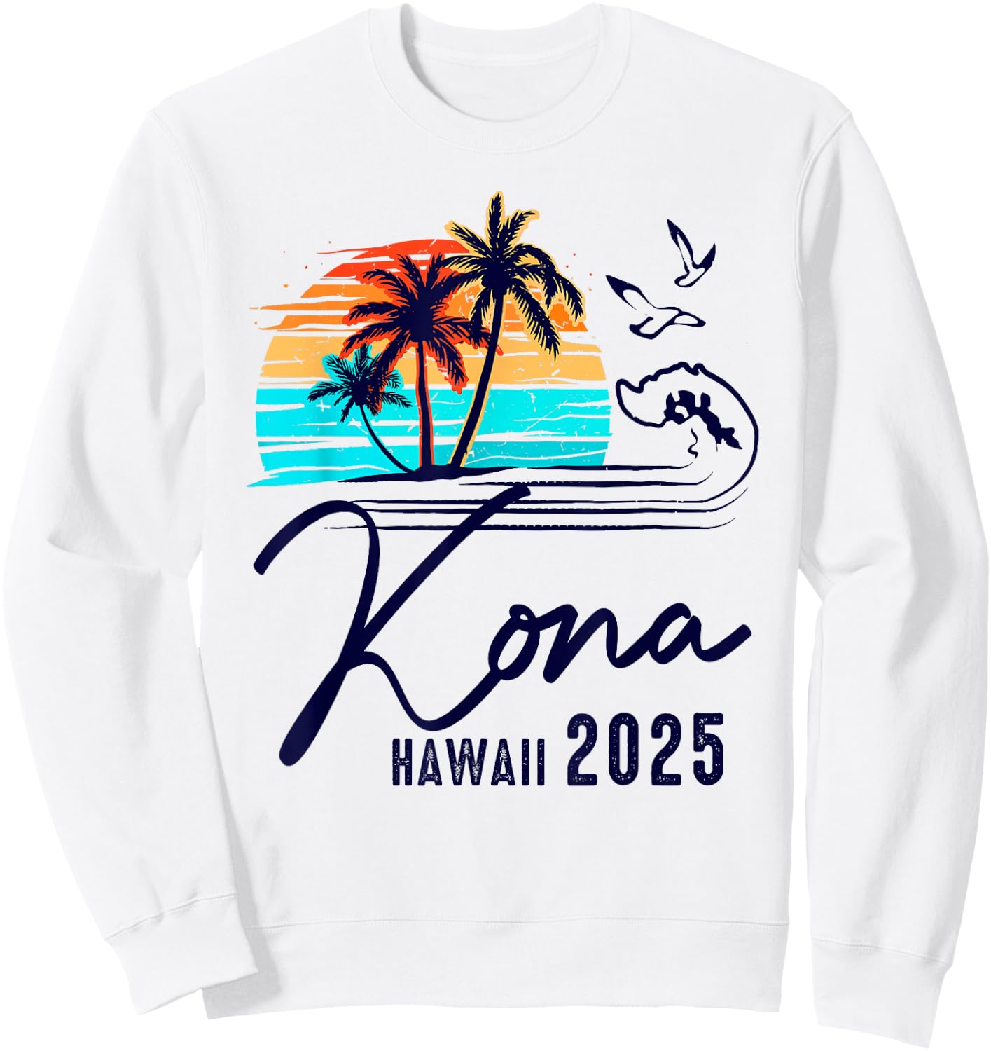 Kona Hawaii 2025 Summer Vacation Matching Family Group Sweatshirt - Sweatshirt | White