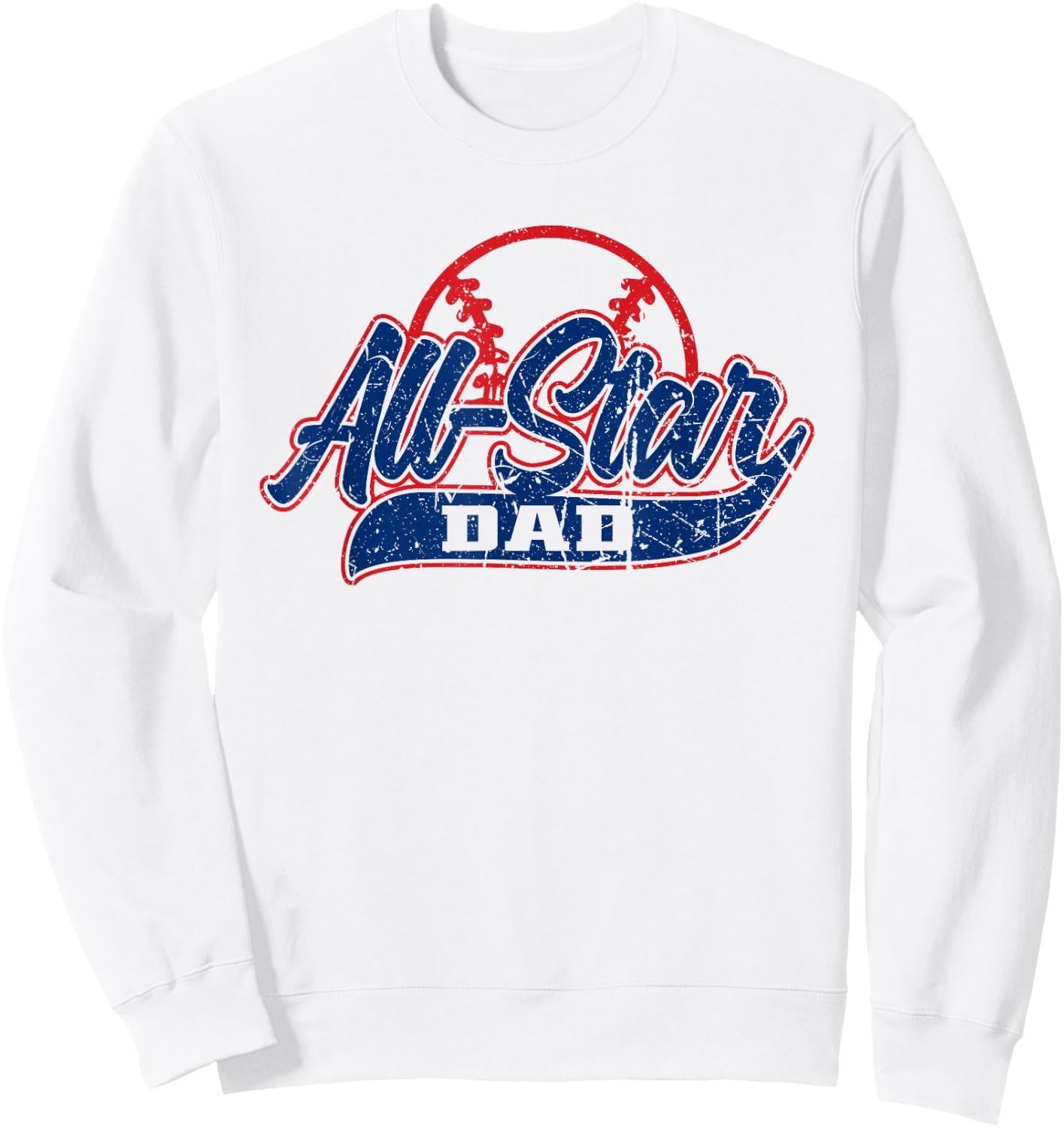Retro Baseball All-Star Dad Sweatshirt - Sweatshirt | White