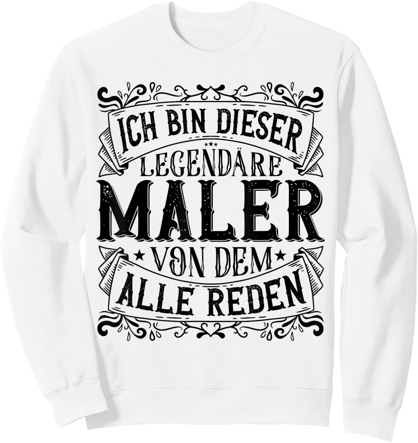 Men's Legendary Painter & Lacquer | Work & Work | Painter , White Sweatshirt - Sweatshirt | White