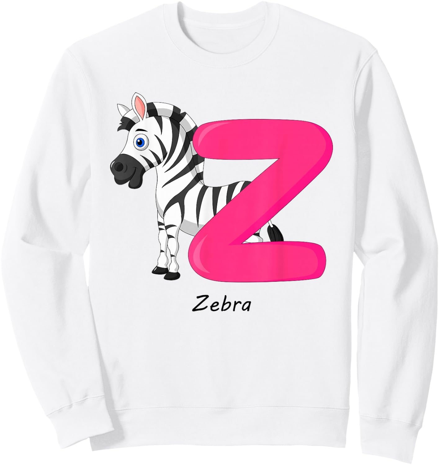 Children's Letter Design Z Like Zebra Sweatshirt - Sweatshirt | White
