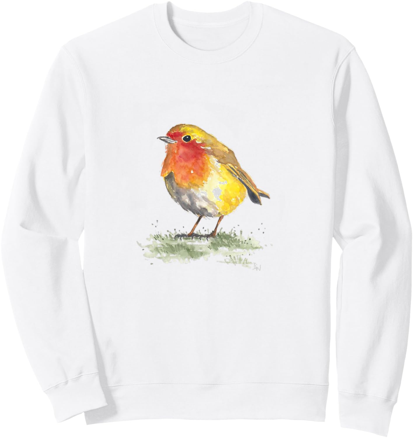 Robin Bird Motif, Print Gift , White, s Sweatshirt - Sweatshirt | White