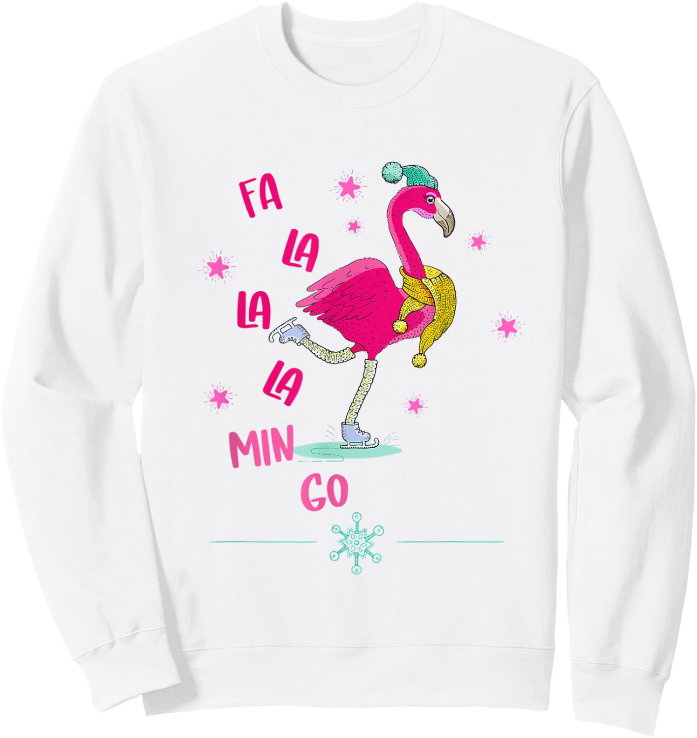 Fa la la mingo shirt Flamingo Sweatshirt - Sweatshirt | White