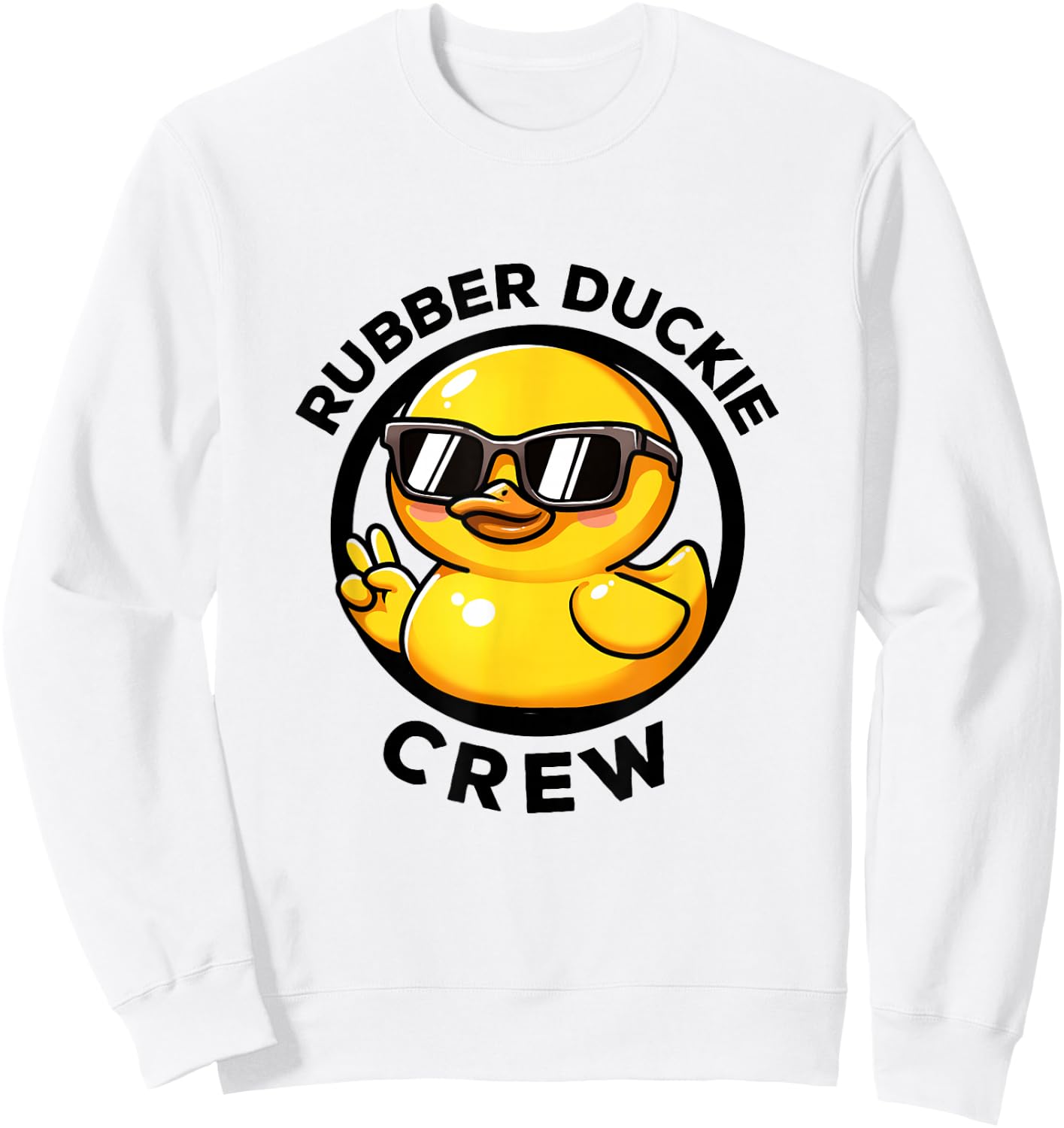Rubber Duckie Crew I Love Ducks Lovers Funny Rubber Duck Sweatshirt - Sweatshirt | White