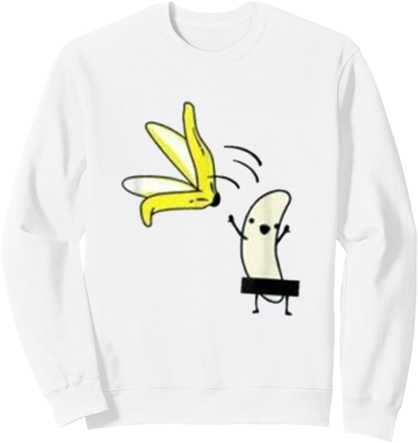 Banana Nude , white, S Sweatshirt - Sweatshirt | White