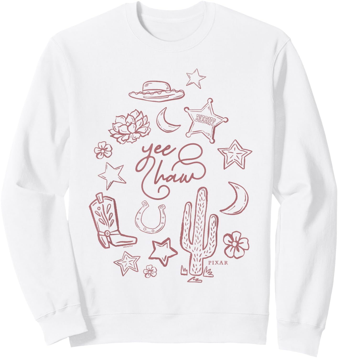 Disney Pixar Toy Story 5 Western Yee Haw Jumble Sweatshirt - Sweatshirt | White