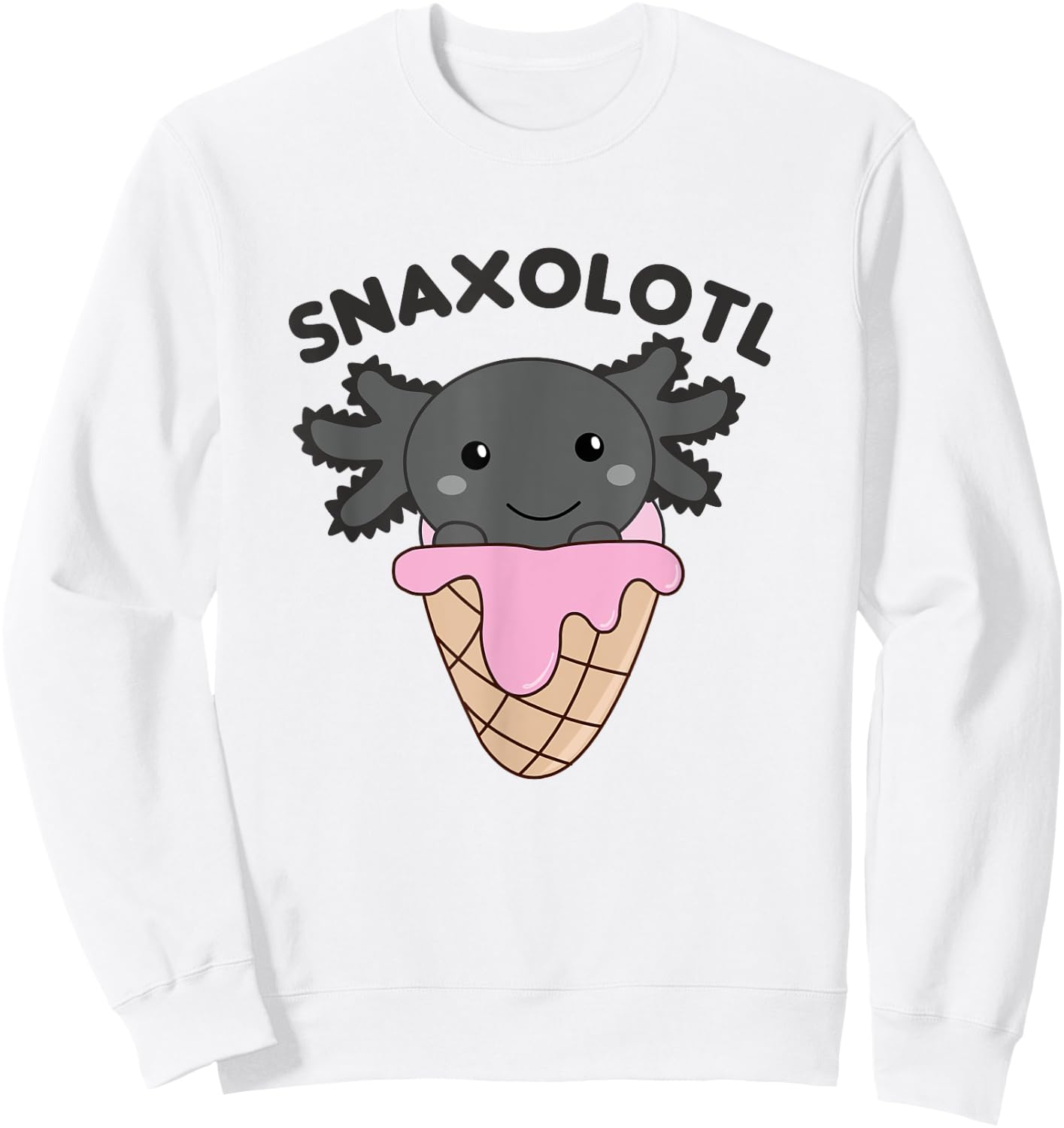 Snacks Pun Snaxolotl Ice Cream Axolotl Men Women Kids Sweatshirt - Sweatshirt | White