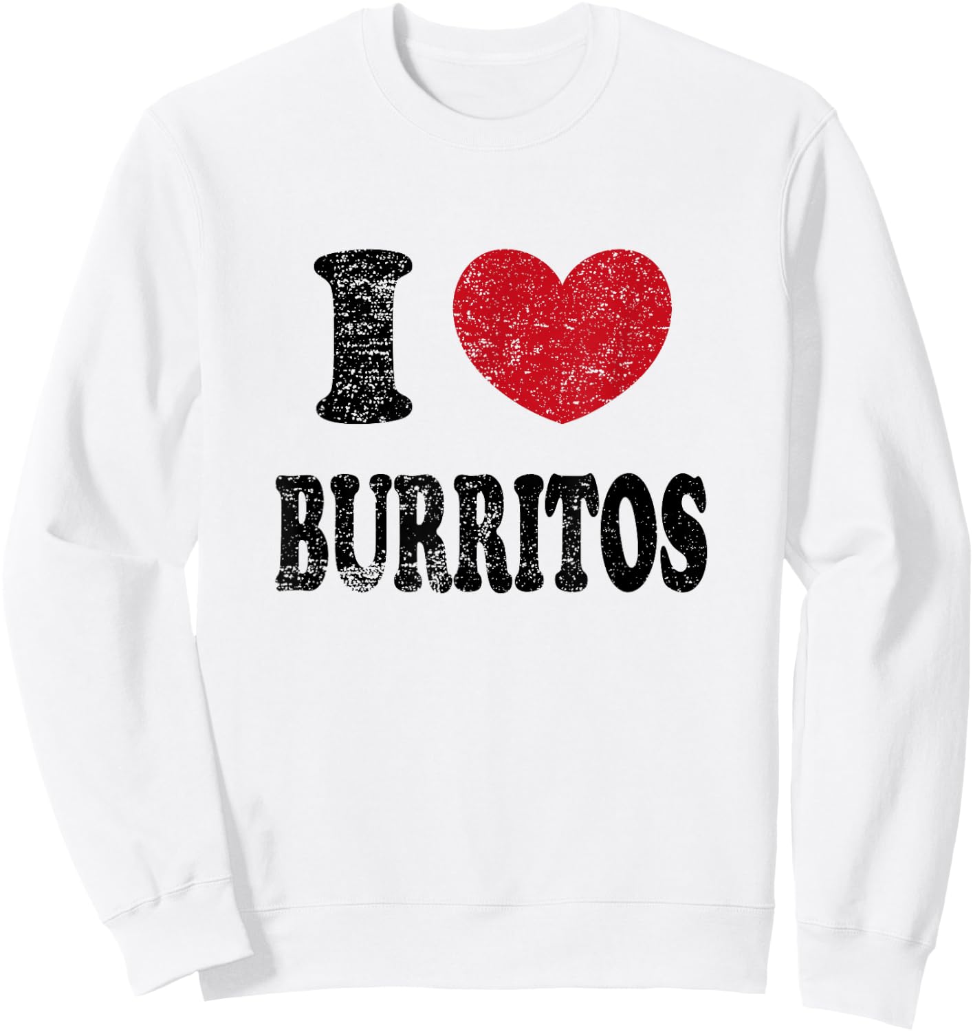 Vintage I Love Burritos Sweatshirt - Sweatshirt | White