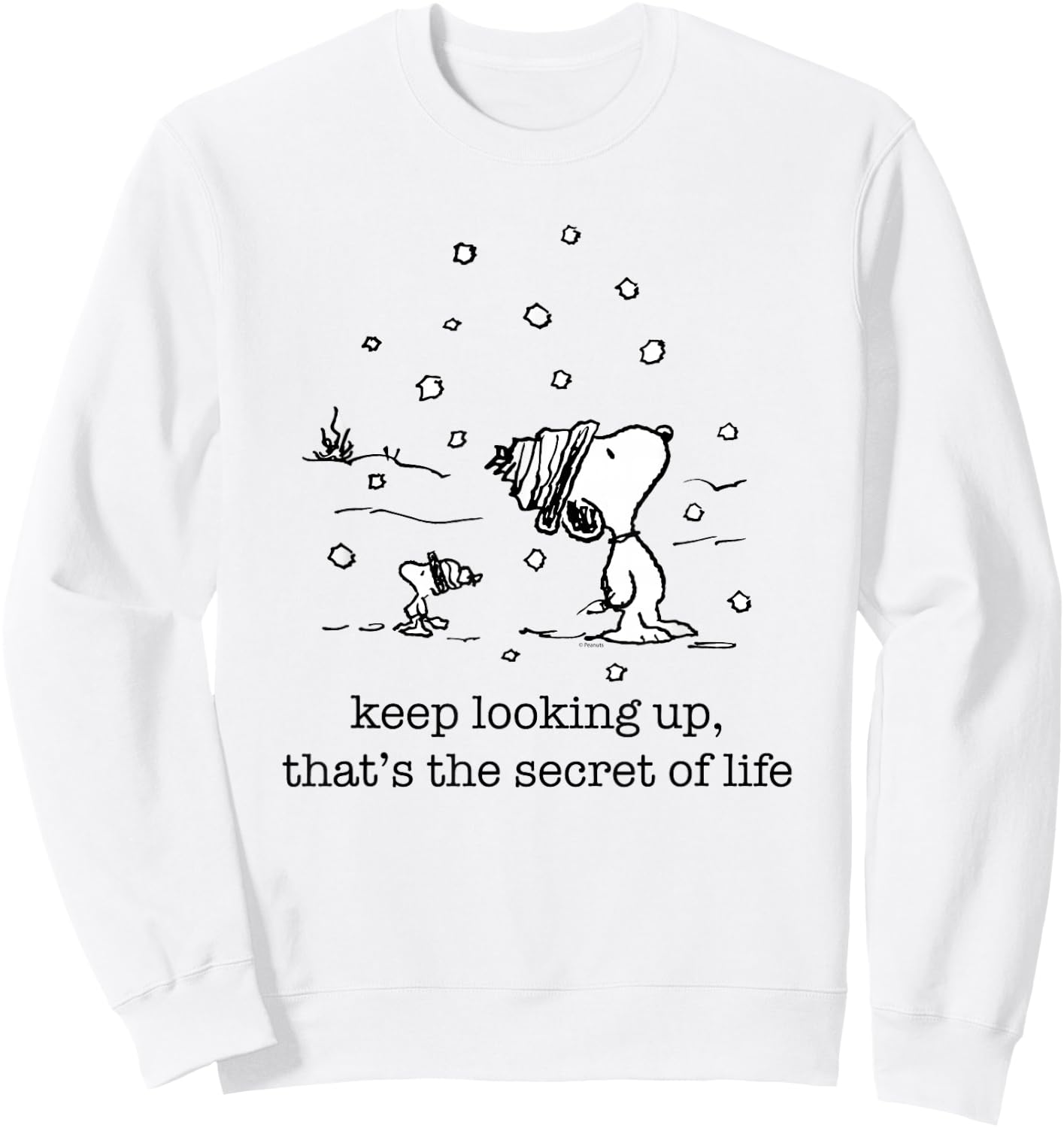 Peanuts Snoopy and Woodstock Christmas Snowfall , white, S Sweatshirt - Sweatshirt | White