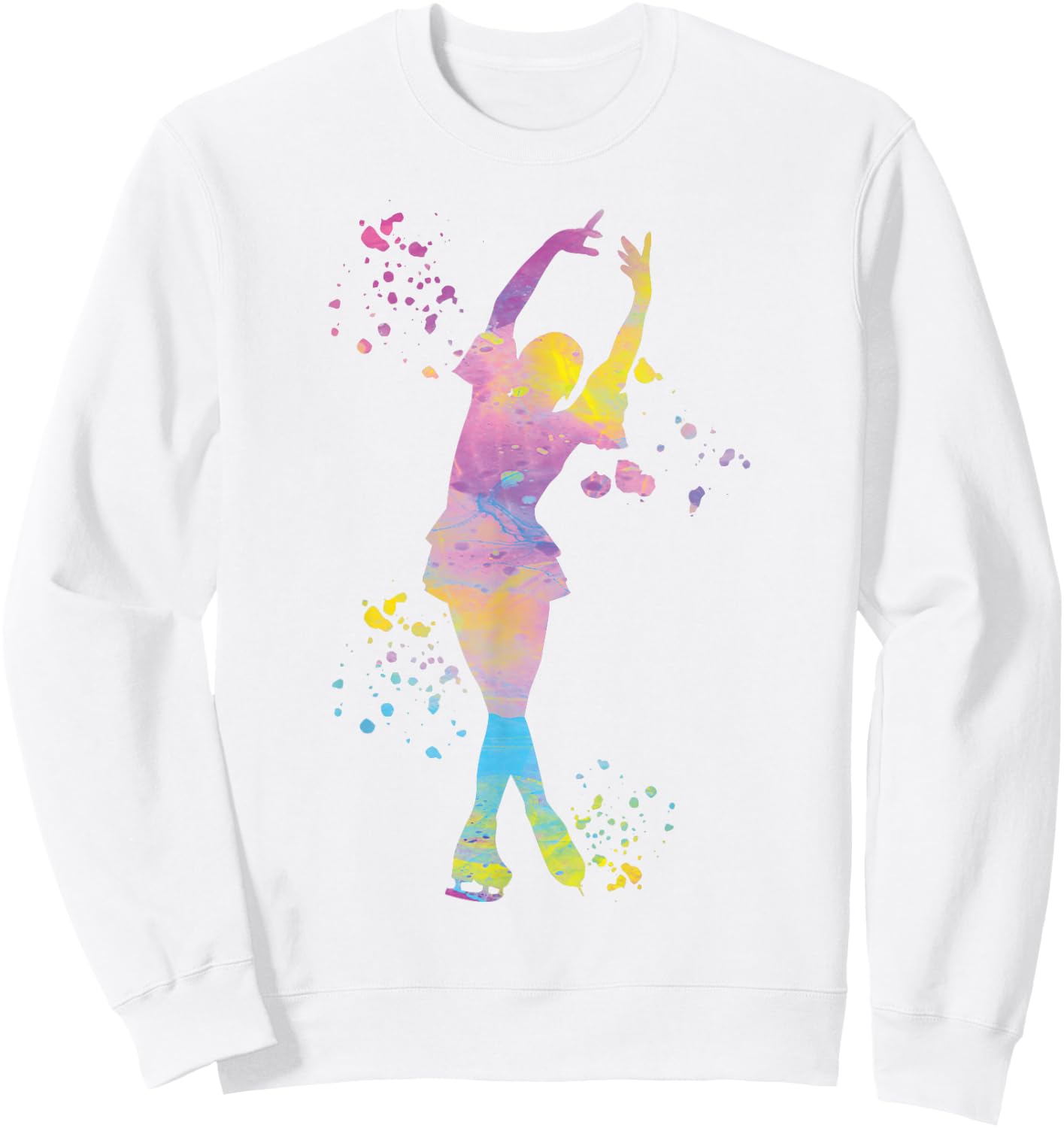 Ice Skater Colorful Figure Skating for Girls , white, S Sweatshirt - Sweatshirt | White